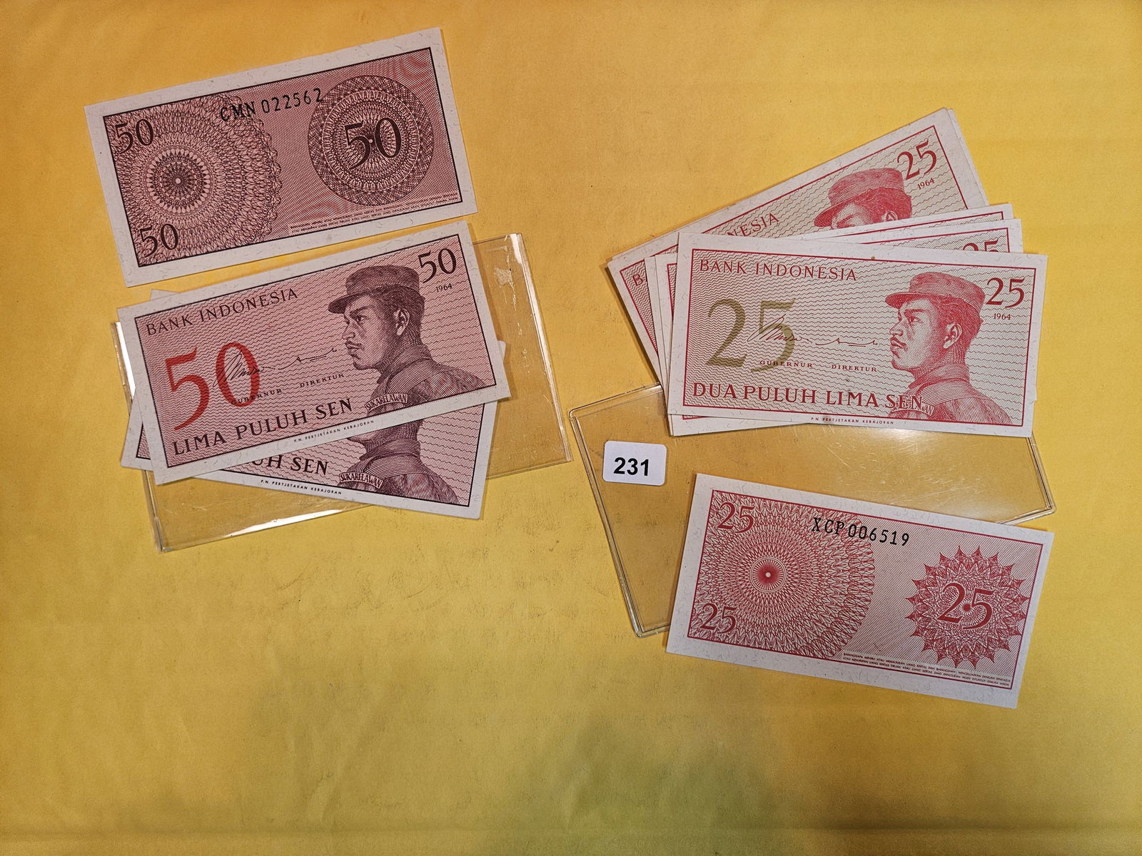 Nine mixed Bank of Indonesia Uncirculated Notes (1 of 1)