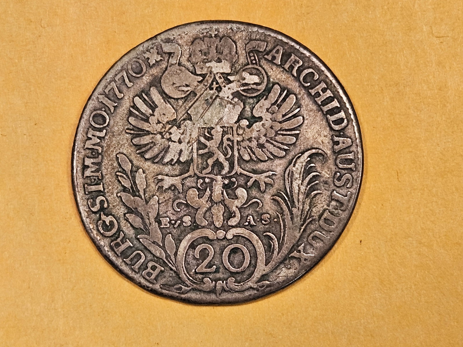 1770 Austria 20 kreuzer: Maria Theresa. KM 1999