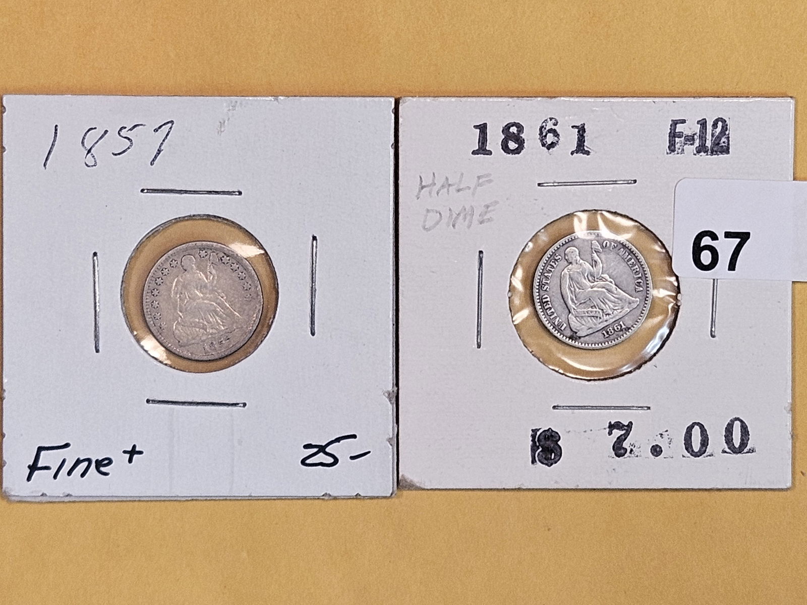 1857 and 1861 Seated Liberty Half-Dimes (1 of 5)