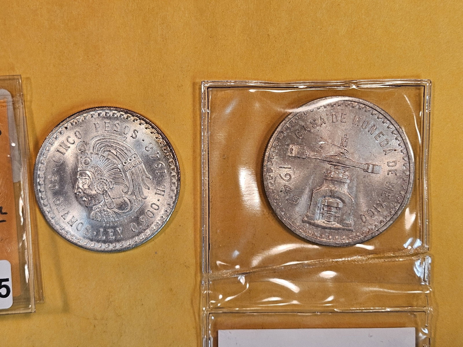 Two Uncirculated Mexico silver coins (1 of 6)