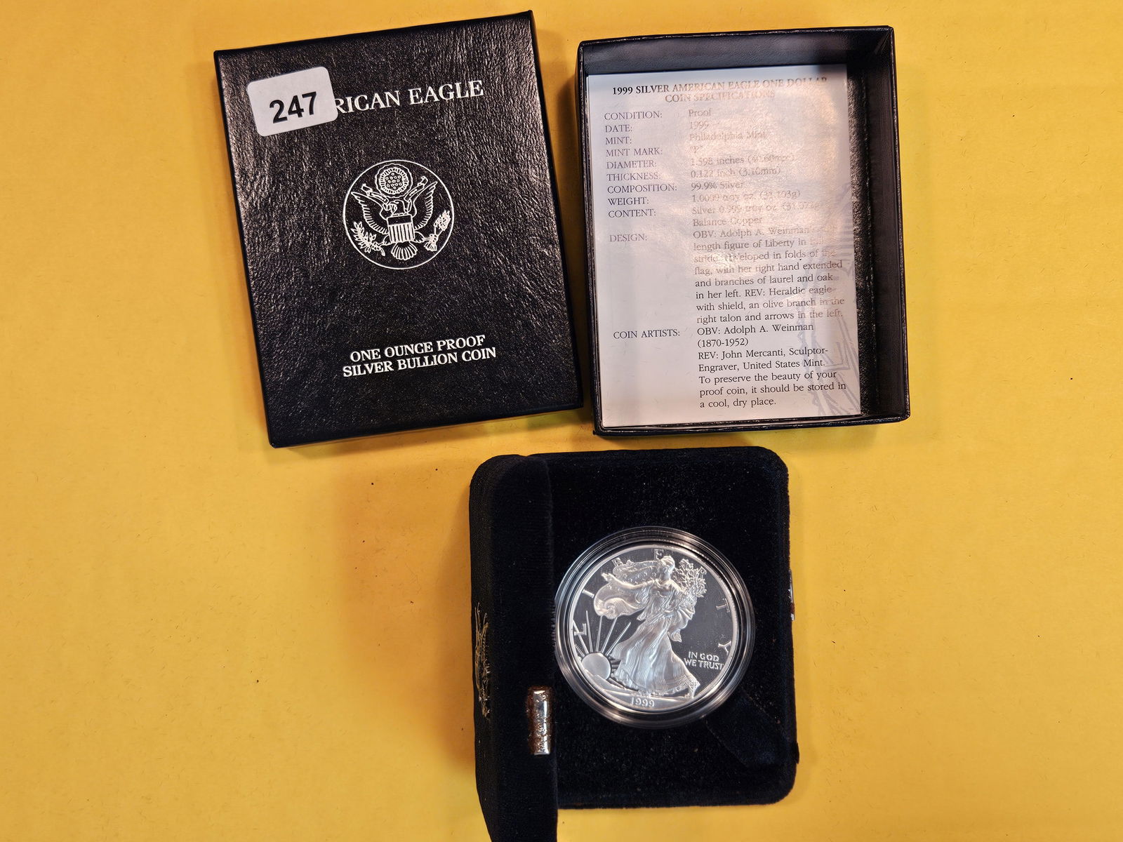 GEM Proof Deep Cameo 1999 American Silver Eagle (1 of 3)