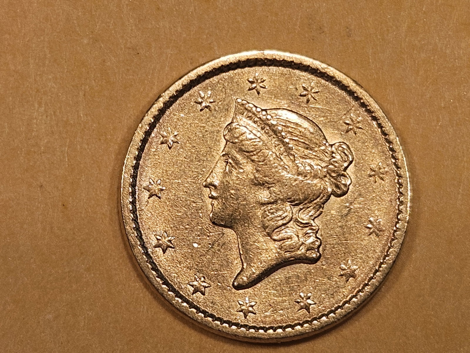 GOLD! Brilliant About Uncirculated Plus 1851 Gold Dollar: Purty!