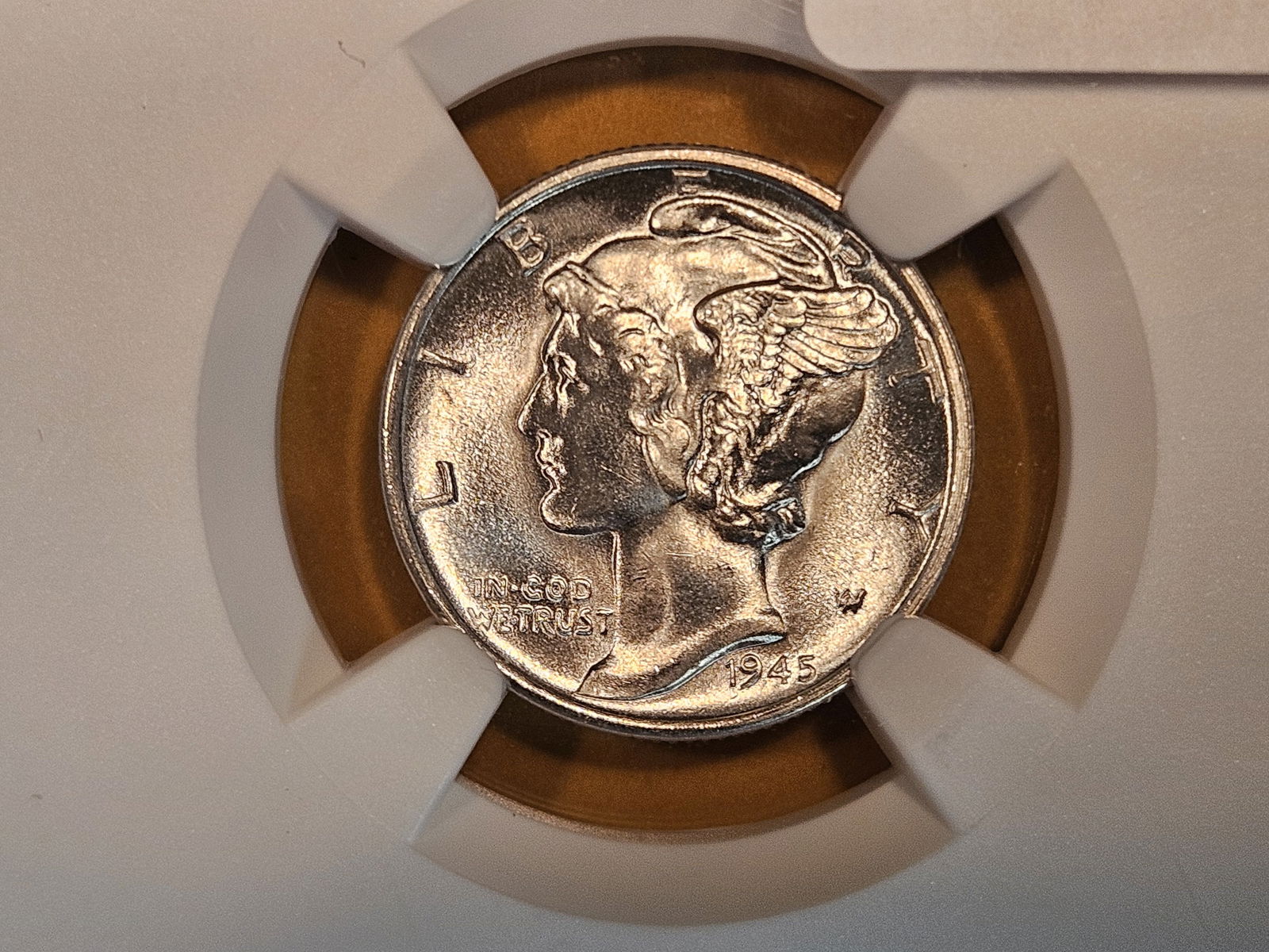 Superb GEM! NGC 1945-S Mercury Dime in Mint State 66 (1 of 3)