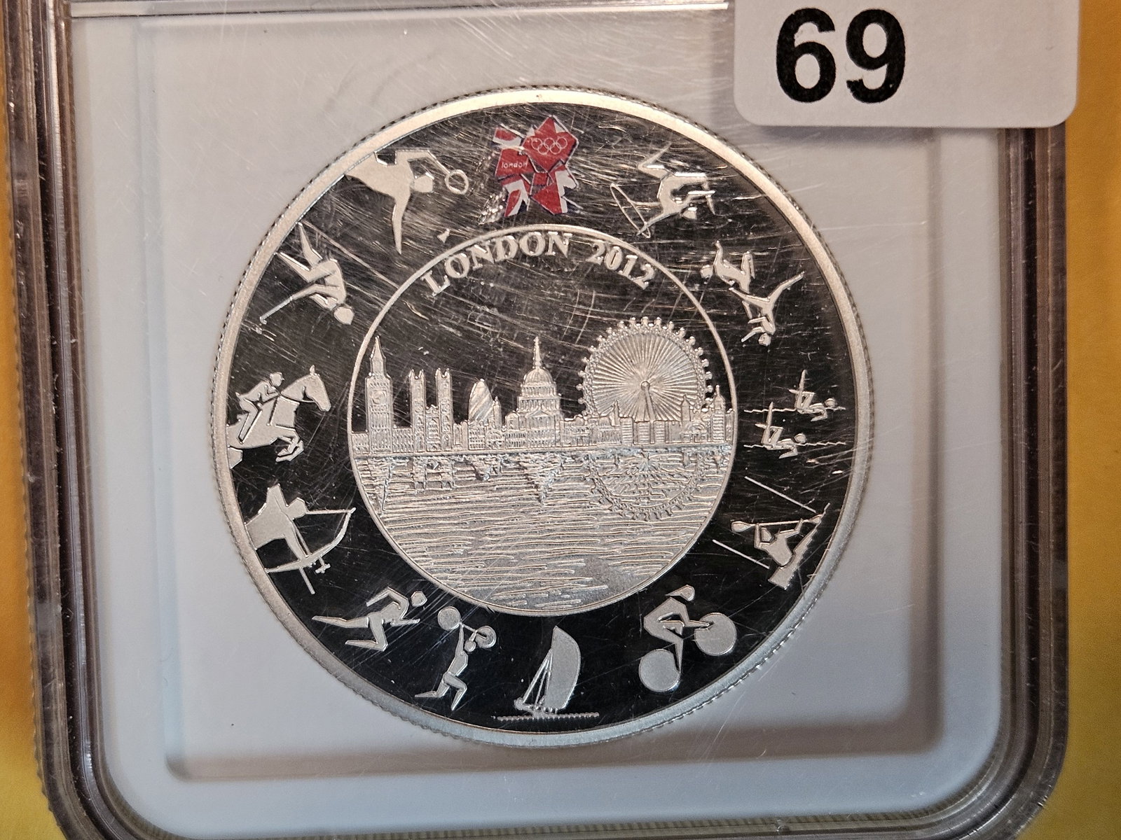 NGC 2012 Piefort Great Britain silver 5 pounds in Proof 69 Ultra Cameo (1 of 4)