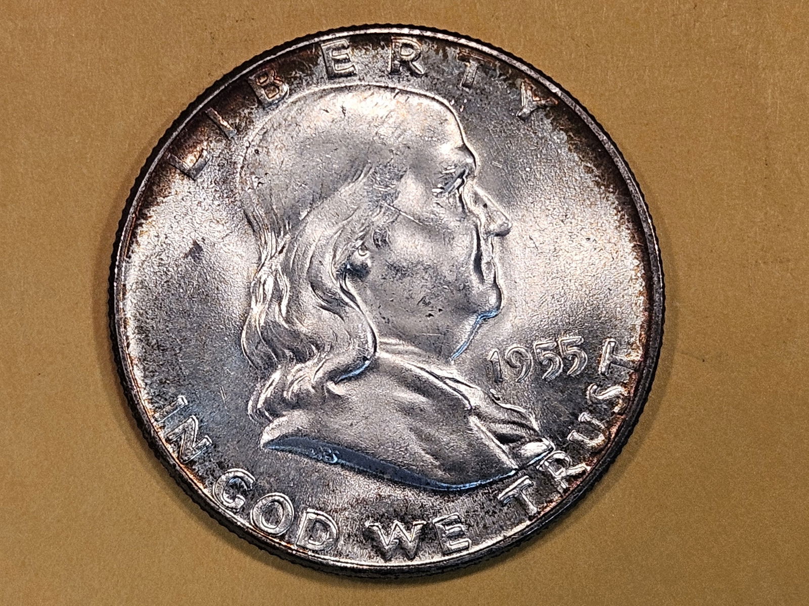 Choice Brilliant Uncirculated 1955 Franklin Half Dollar (1 of 8)