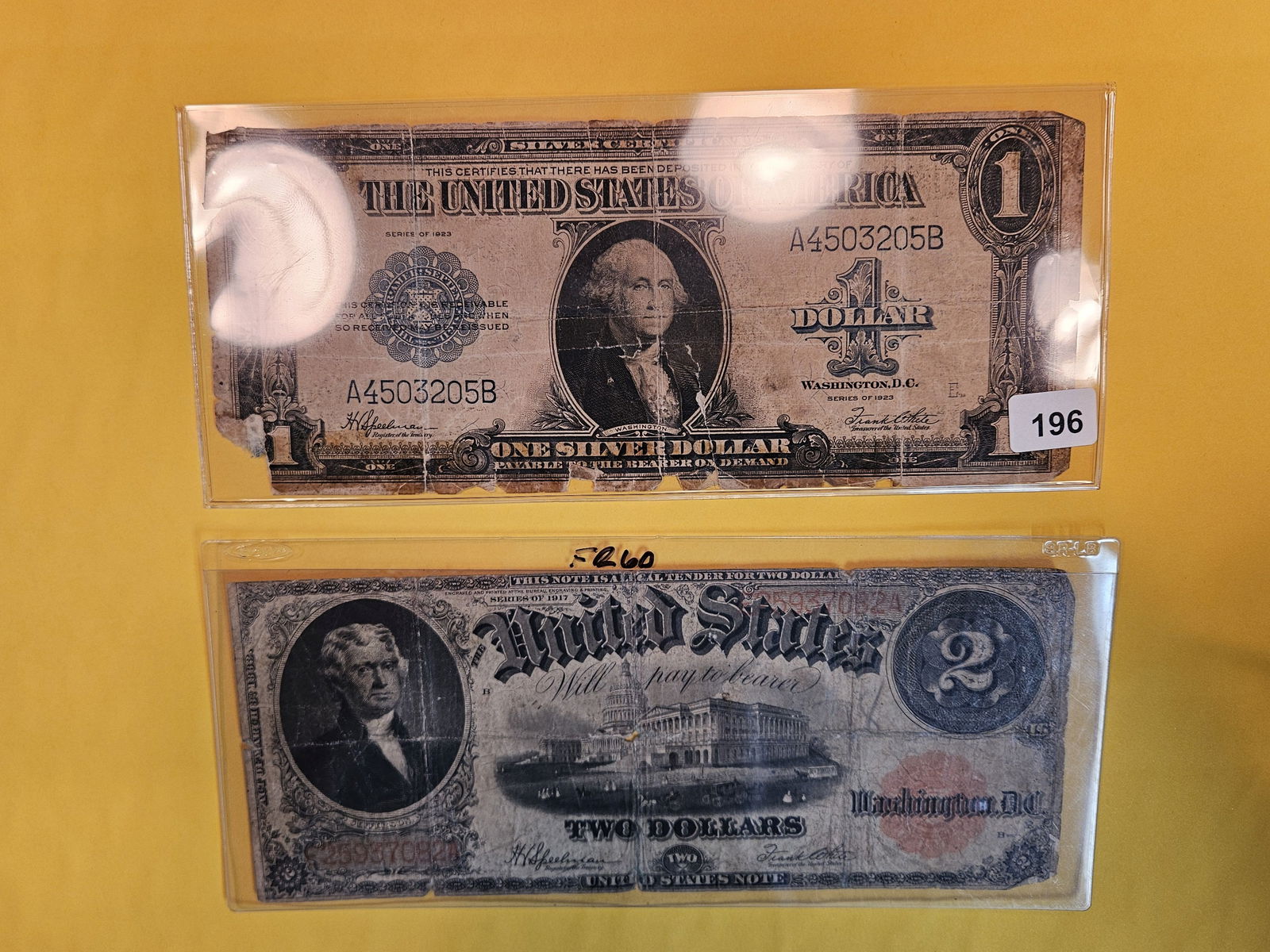 Two older, Large Size, pieces of United States Currency (1 of 4)