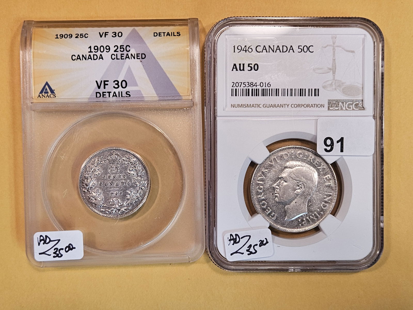 ANACS and NGC-graded Canada silver coins (1 of 2)