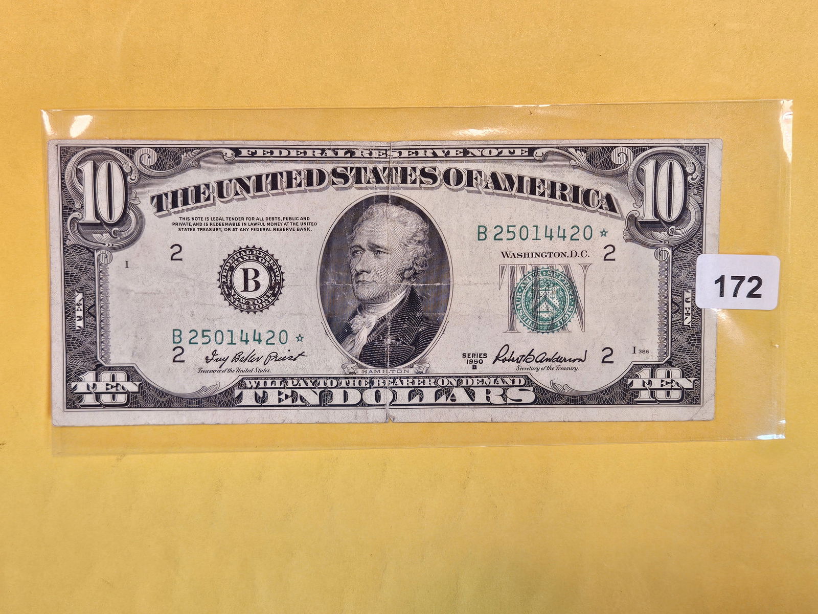 Ten Dollar Series 1950-B STAR Federal Reserve Note (1 of 2)