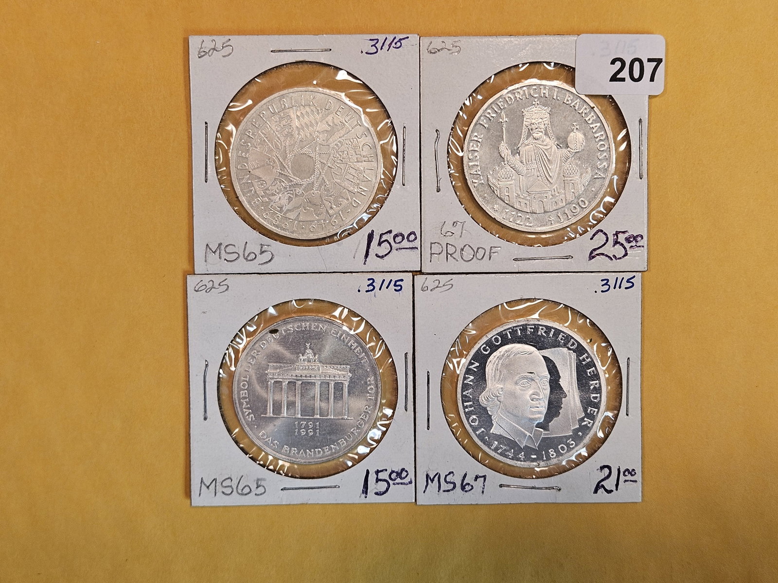 Four mixed Silver German Commemorative coins (1 of 2)