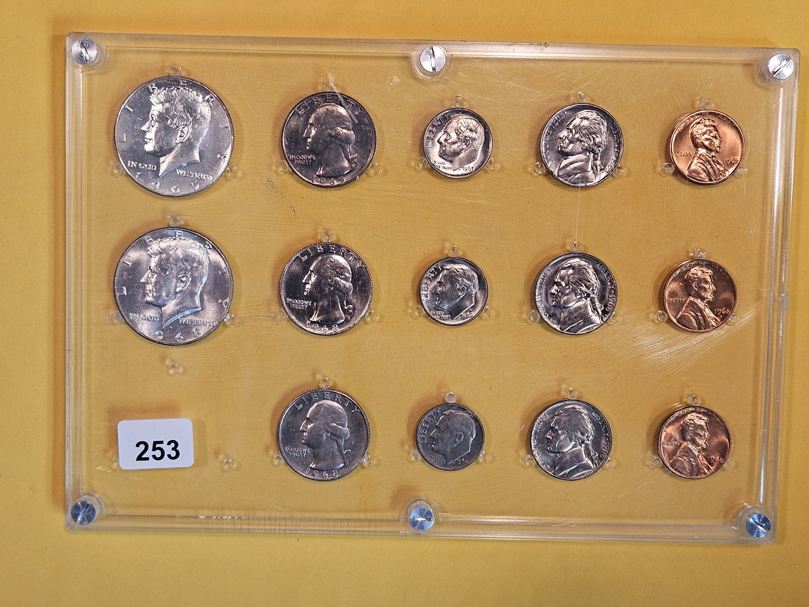 1965 and 1968 BU Coin Set: In nice plastic holder