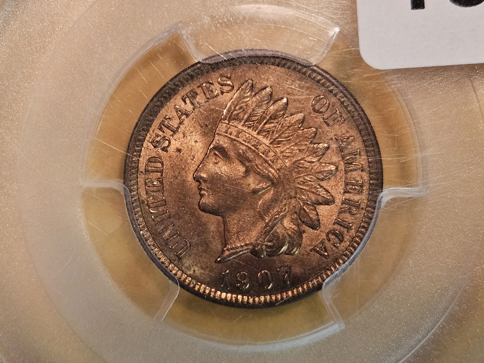 PCGS 1907 Indian Cent in Mint State 64 Red-Brown (1 of 6)