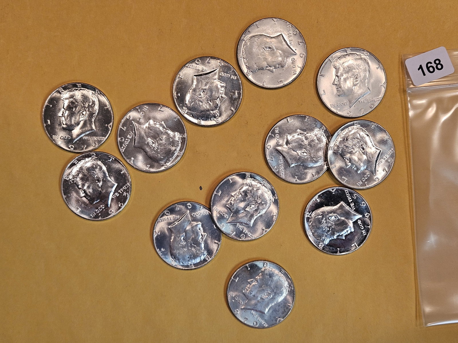 Twelve silver Kennedy Half Dollars: All 40%-ers