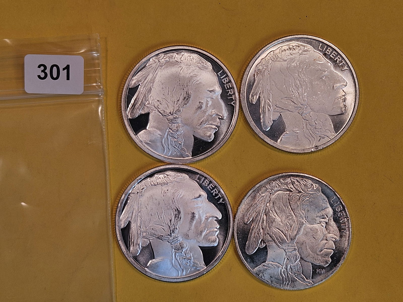 Four 1-Troy ounce .999 fine silver proof art rounds (1 of 2)