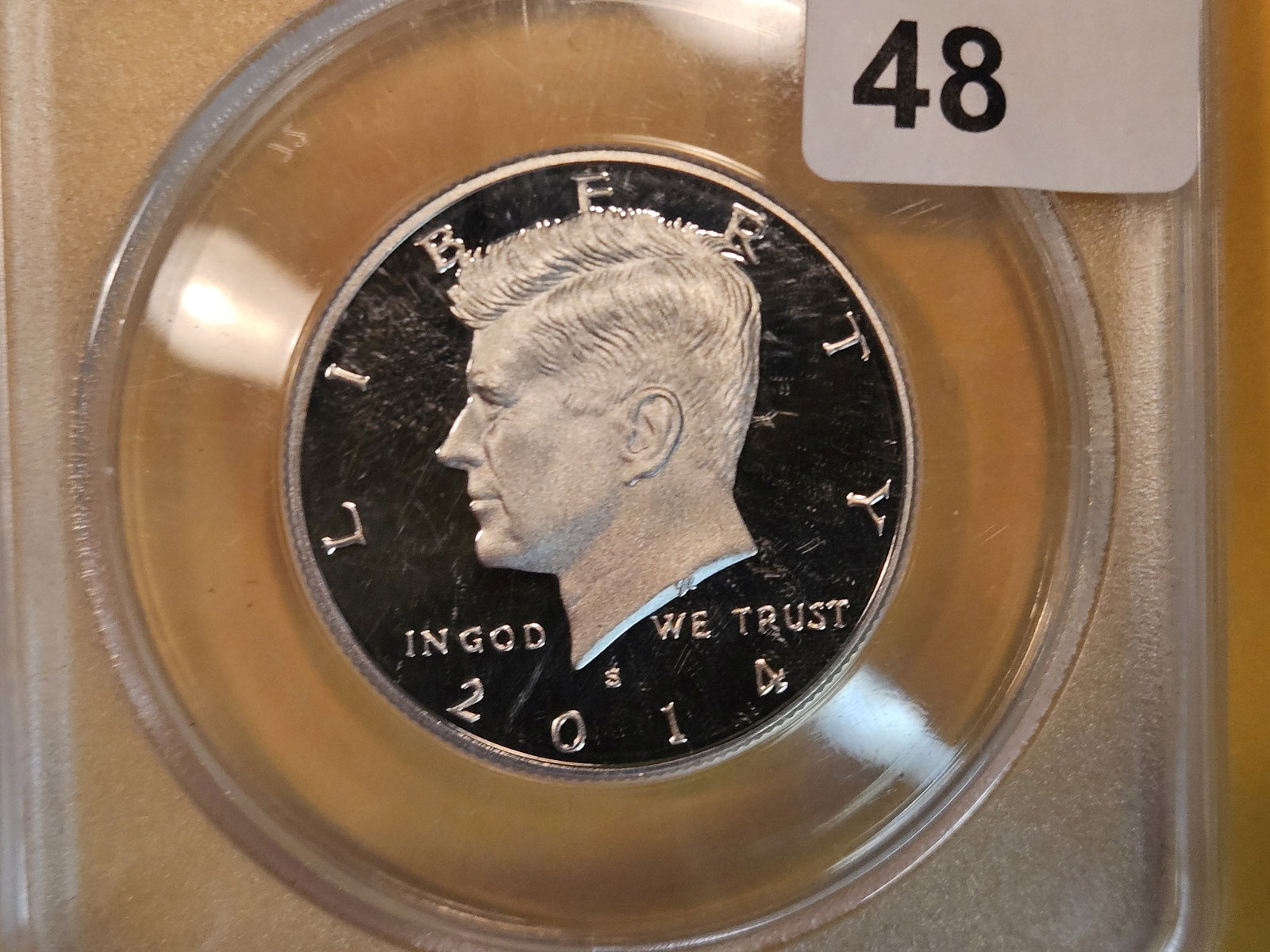 PERFECT! ANACS 2014-S Kennedy half Dollar in Proof 70 Deep Cameo: Perfect Grade