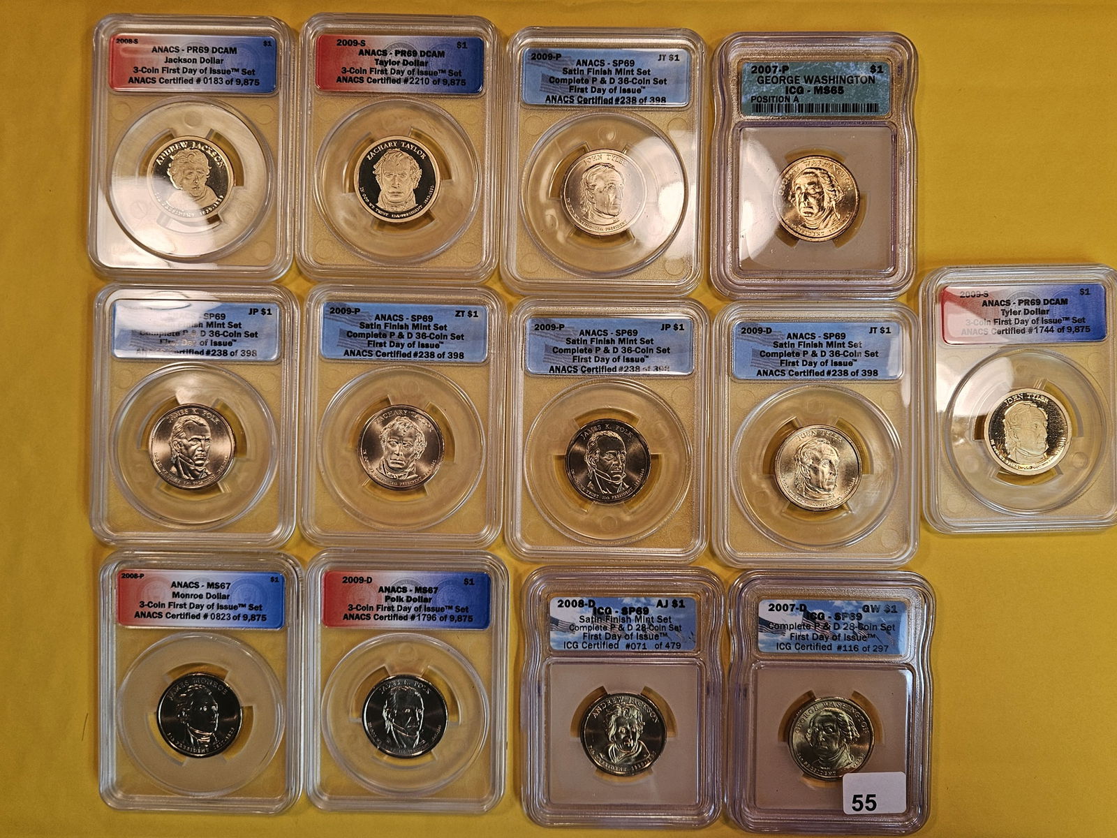 Thirteen ICG and ANACS-graded Brilliant Uncirculated or Proof Sacagawea Dollars (1 of 8)