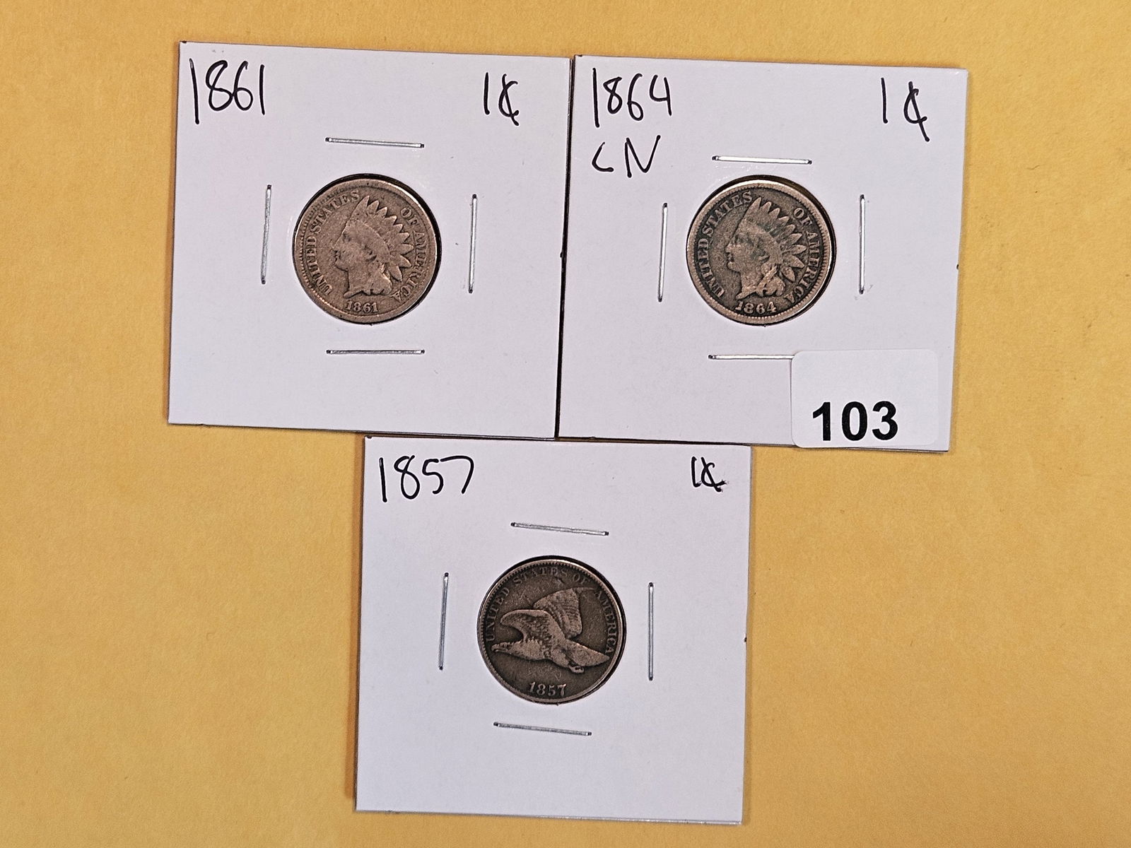 Three solid Copper-Nickel early cents (1 of 4)