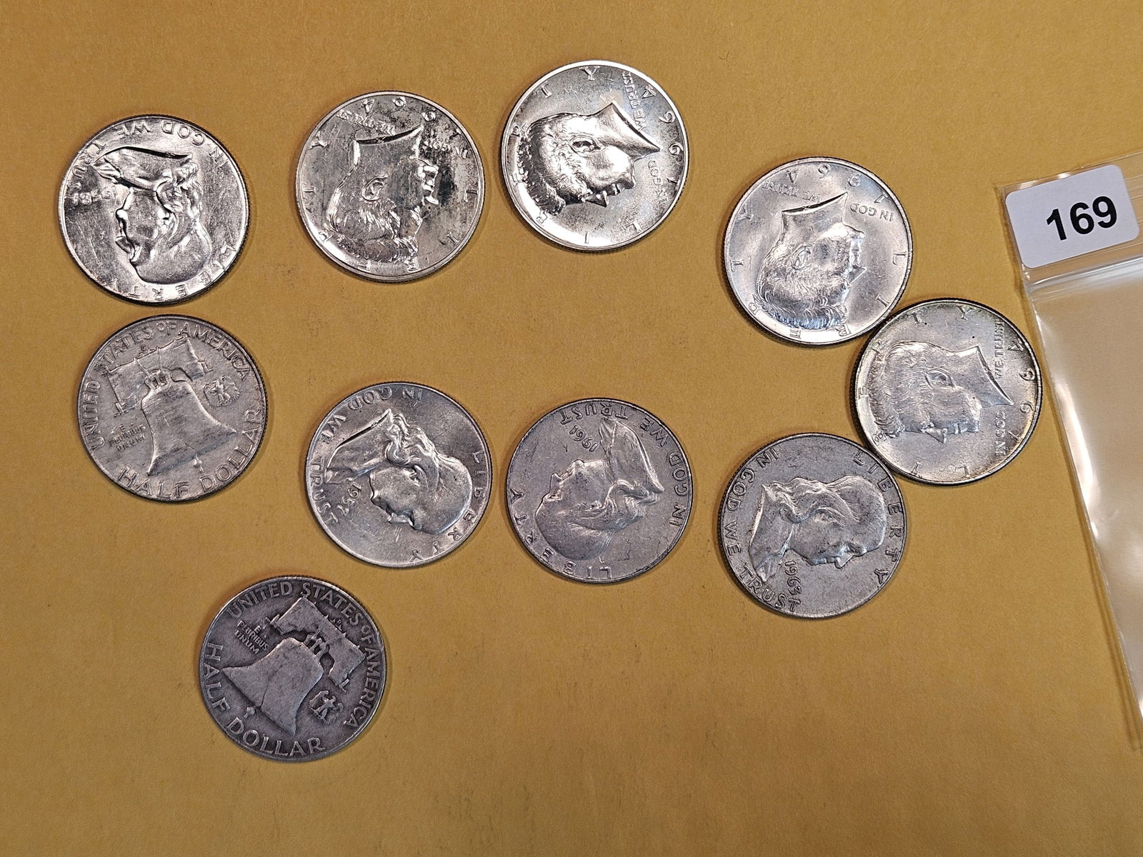 Ten mixed Silver Half Dollars (1 of 2)