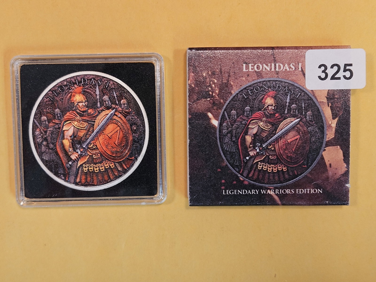 One Troy ounce .999 fine silver proof art round: Leonidas I