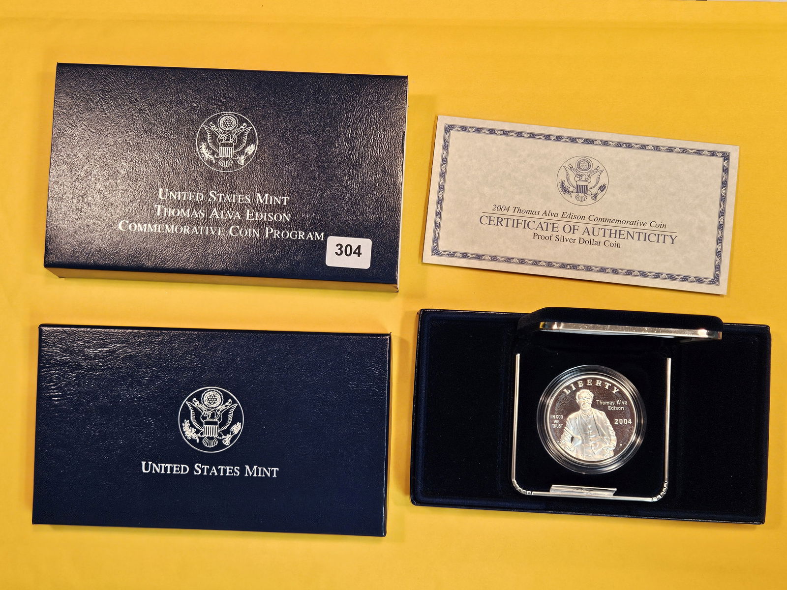 2004 Thomas Edison GEM Proof Deep Cameo Commemorative Silver Dollar (1 of 2)