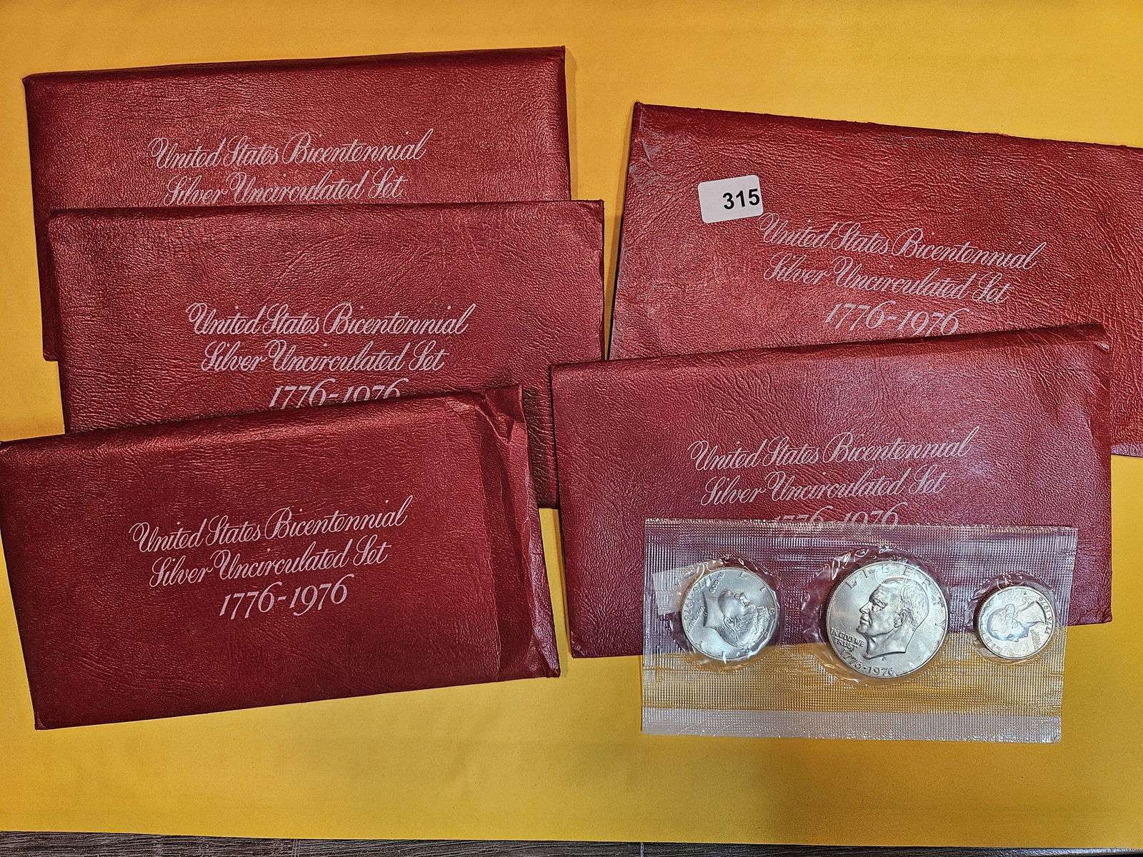 Five GEM Brilliant Uncirculated Bicentennial 3-Coin SILVER Sets (1 of 1)