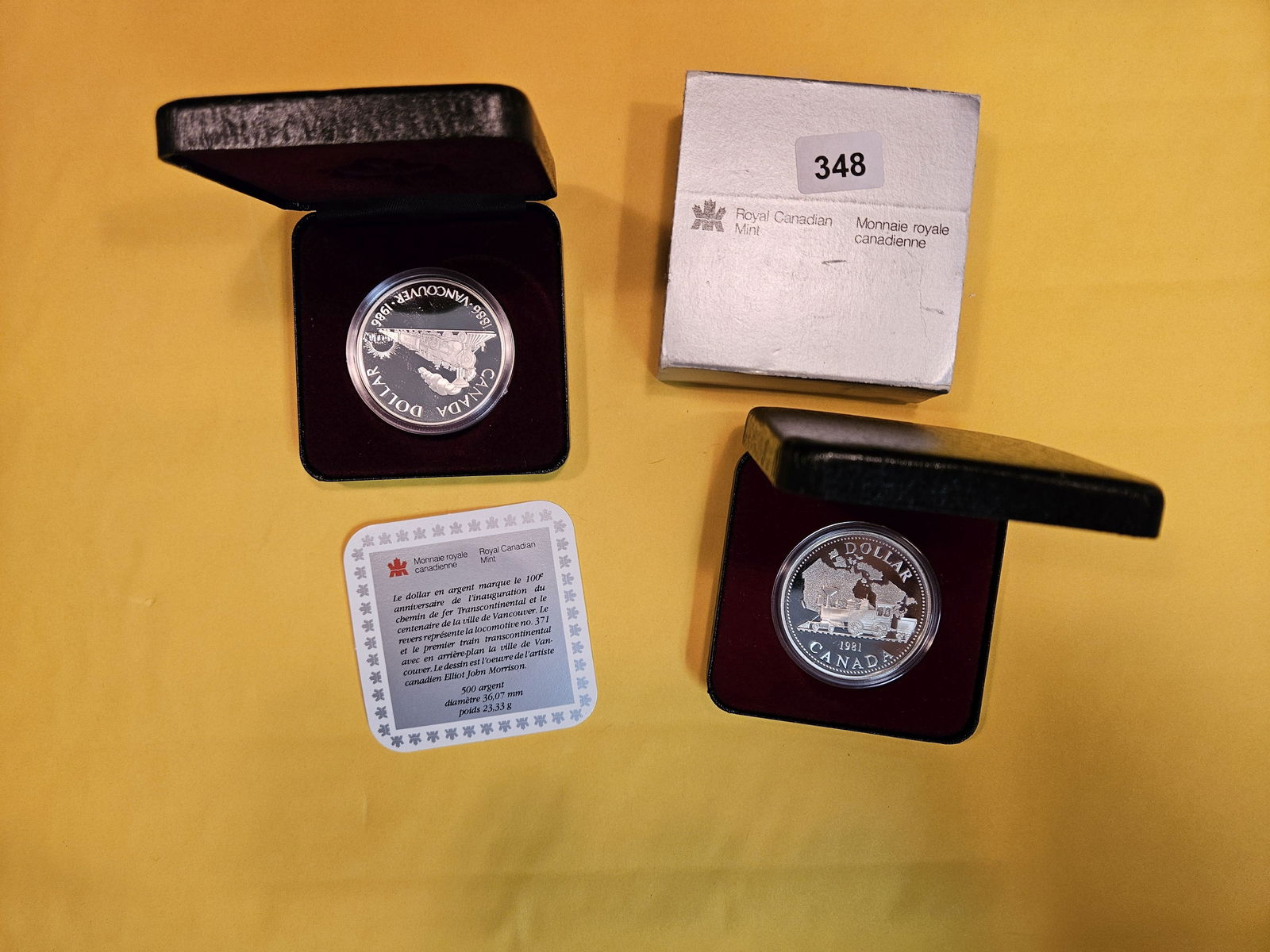 Two Canadian Proof Silver Dollars (1 of 3)