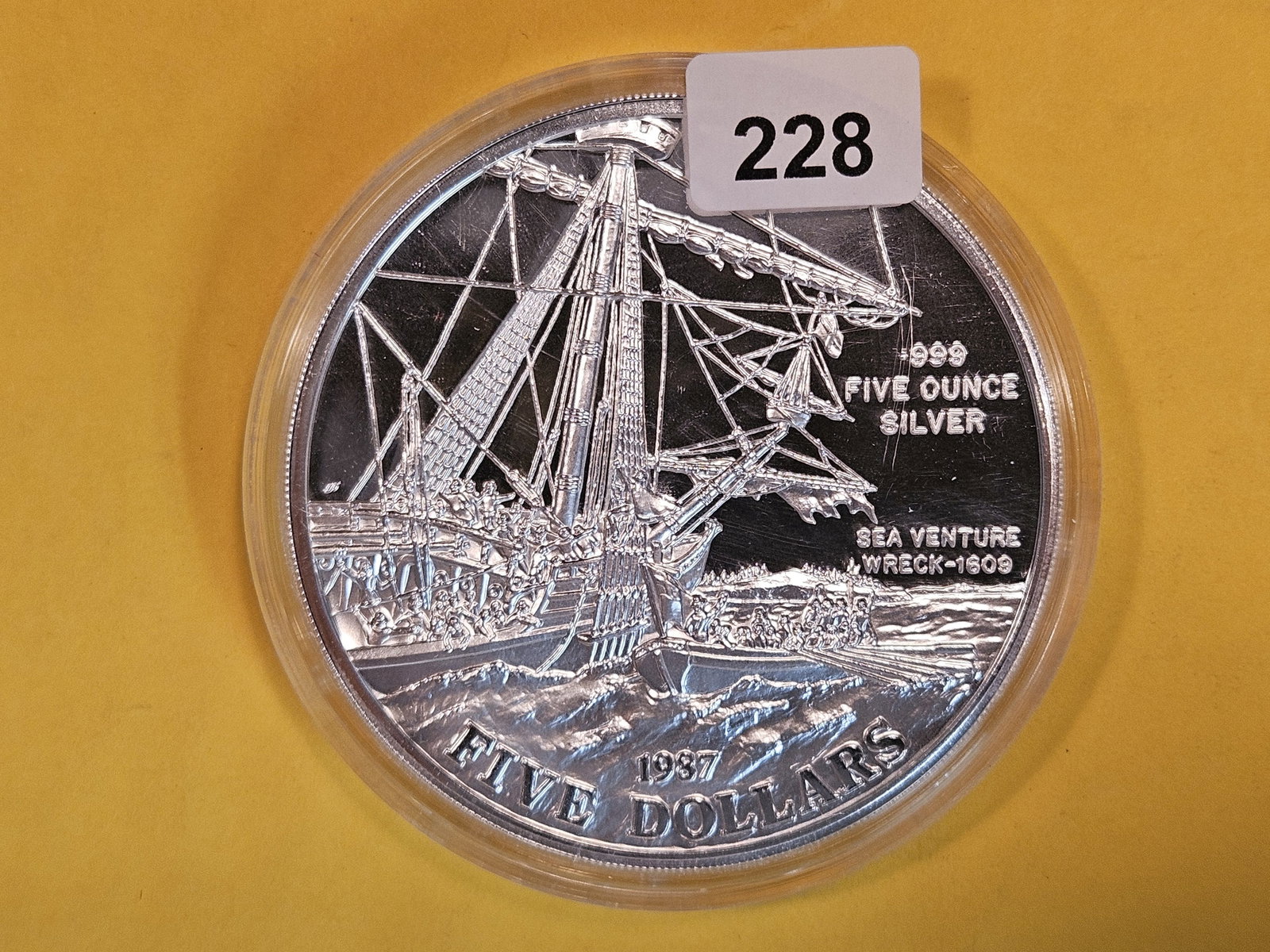 GEM Proof Deep Cameo 1987 Bermuda silver Five Dollars (1 of 2)