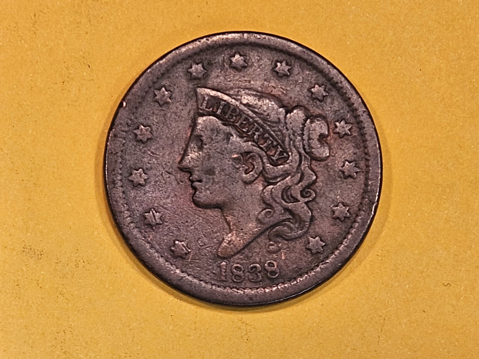 1838 Coronet Head Large Cent in Fine plus (1 of 3)