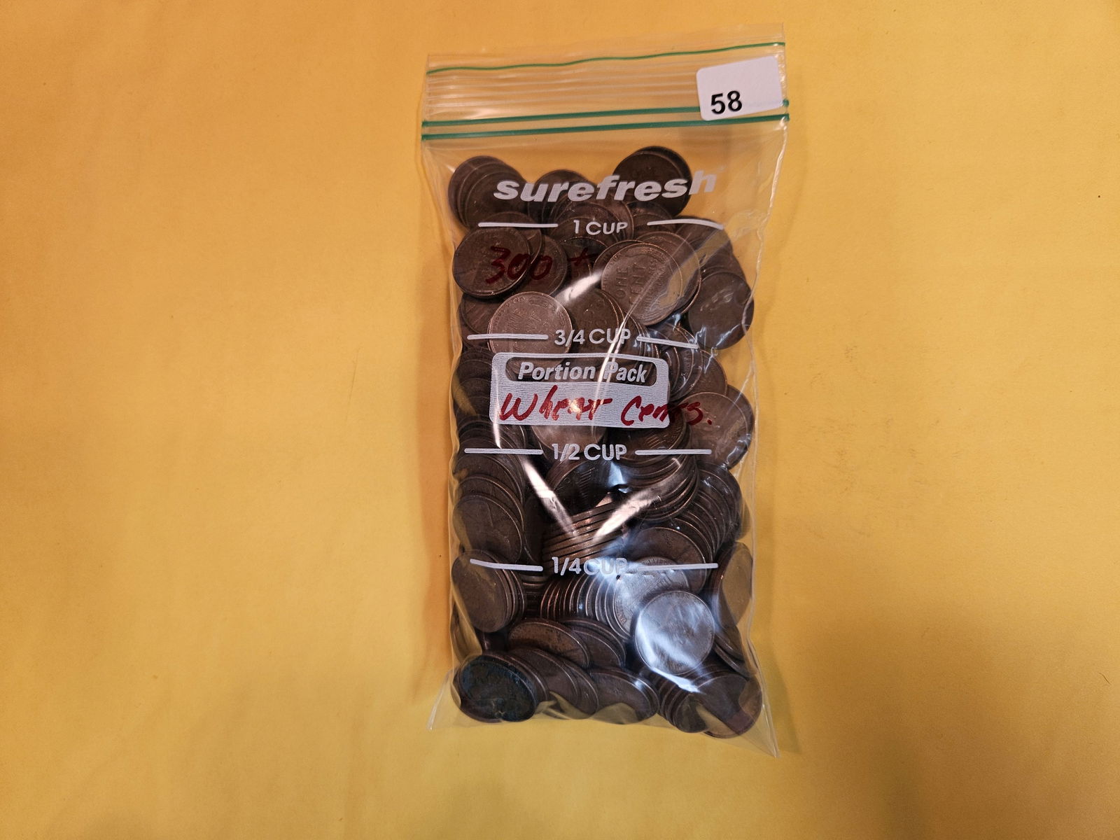 THREE Hundred Wheat cents (1 of 1)