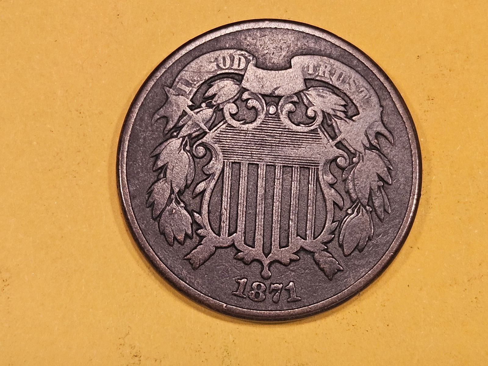 Better Date 1871 Two Cent piece in Fine (1 of 3)