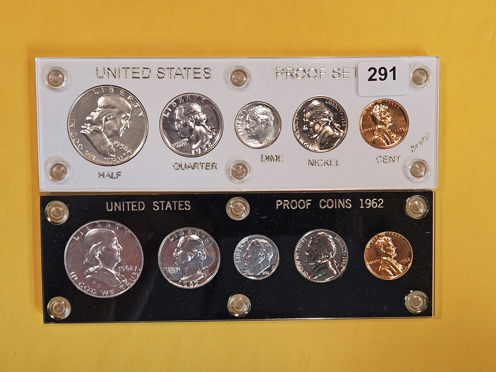 1958 and 1962 US SILVER Proof sets (1 of 6)