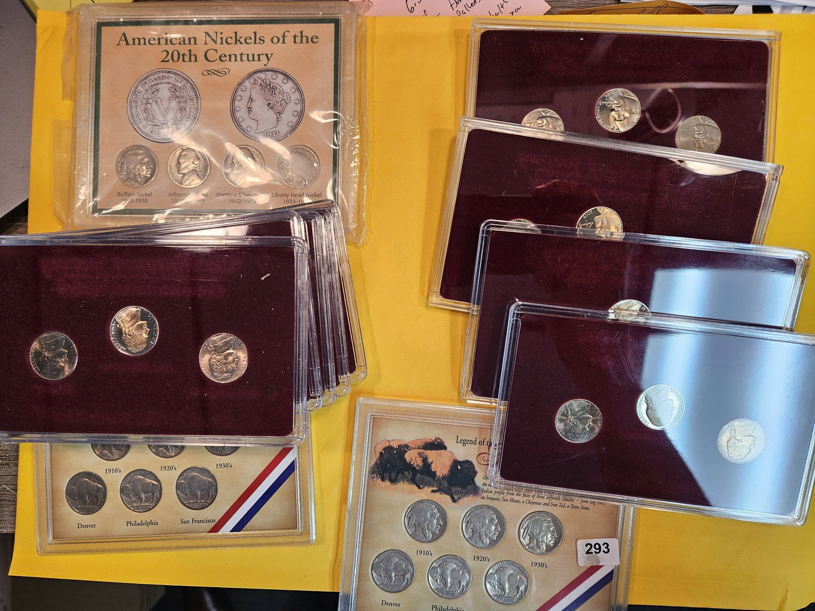 NICKELS!: Twelve mixed Nickel Sets. Jeffersons and Buffalo. All in plastic holders