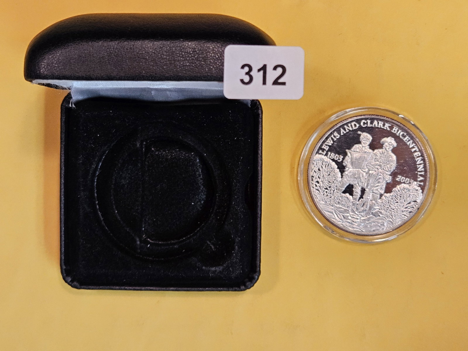 GEM Proof Deep Cameo Lewis and Clark silver round: One troy ounce .999 fine silver