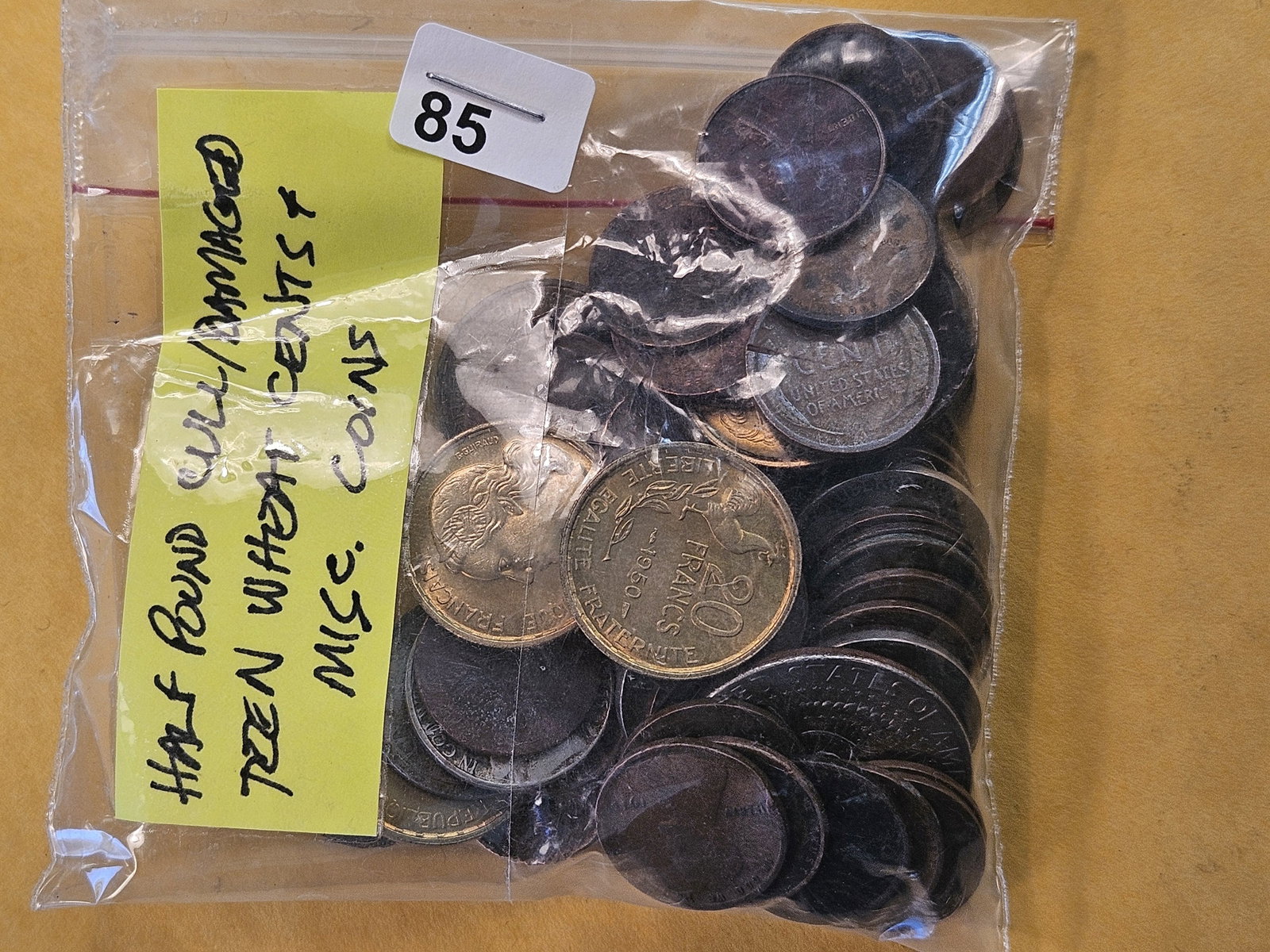 Half Pound of Circulated Teen Dates Wheat Cents and other Miscellaneous Coins (1 of 3)