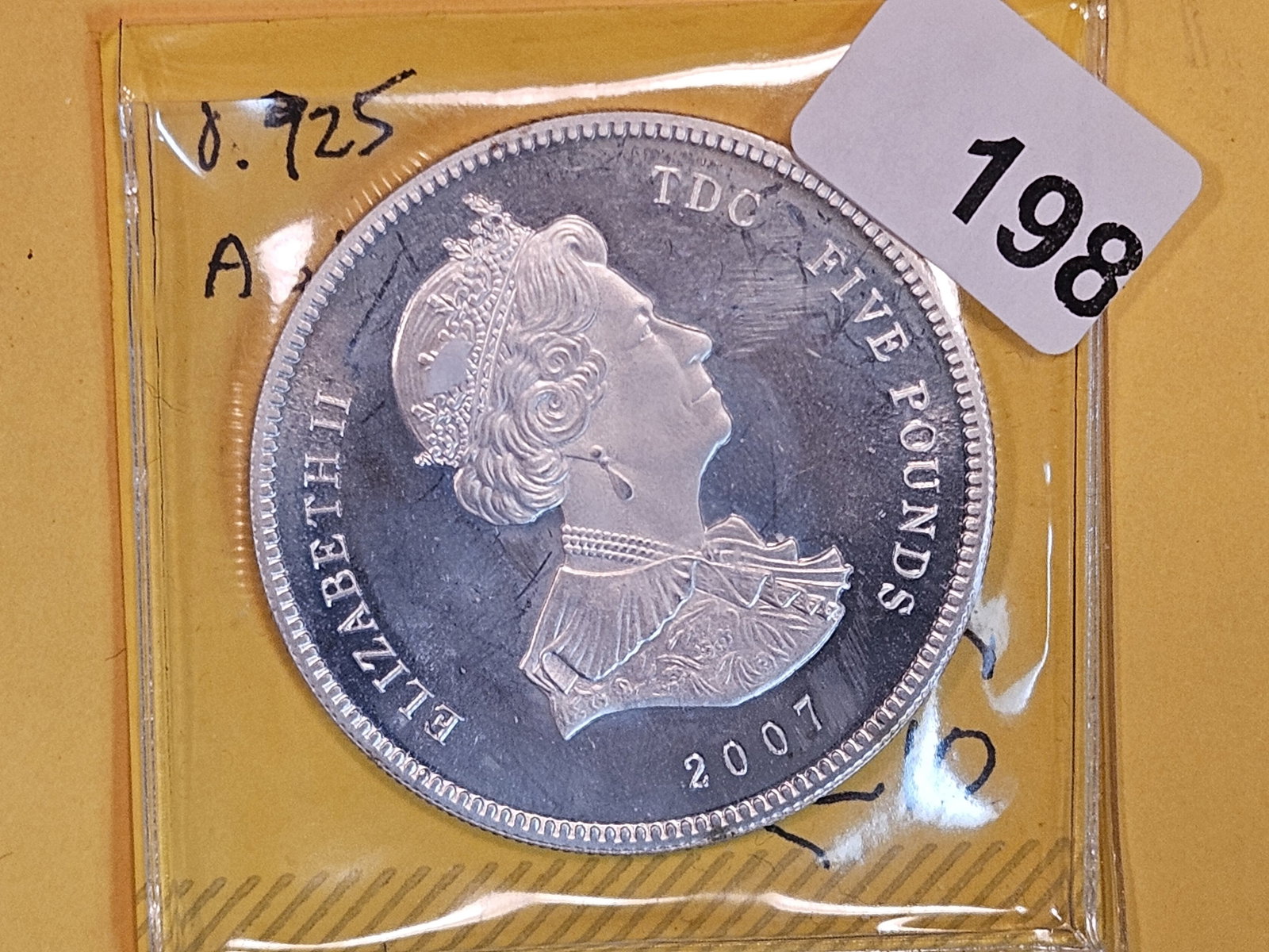 GEM Proof Deep Cameo 2007 Tristan de Cunha silver 5 pounds (1 of 2)