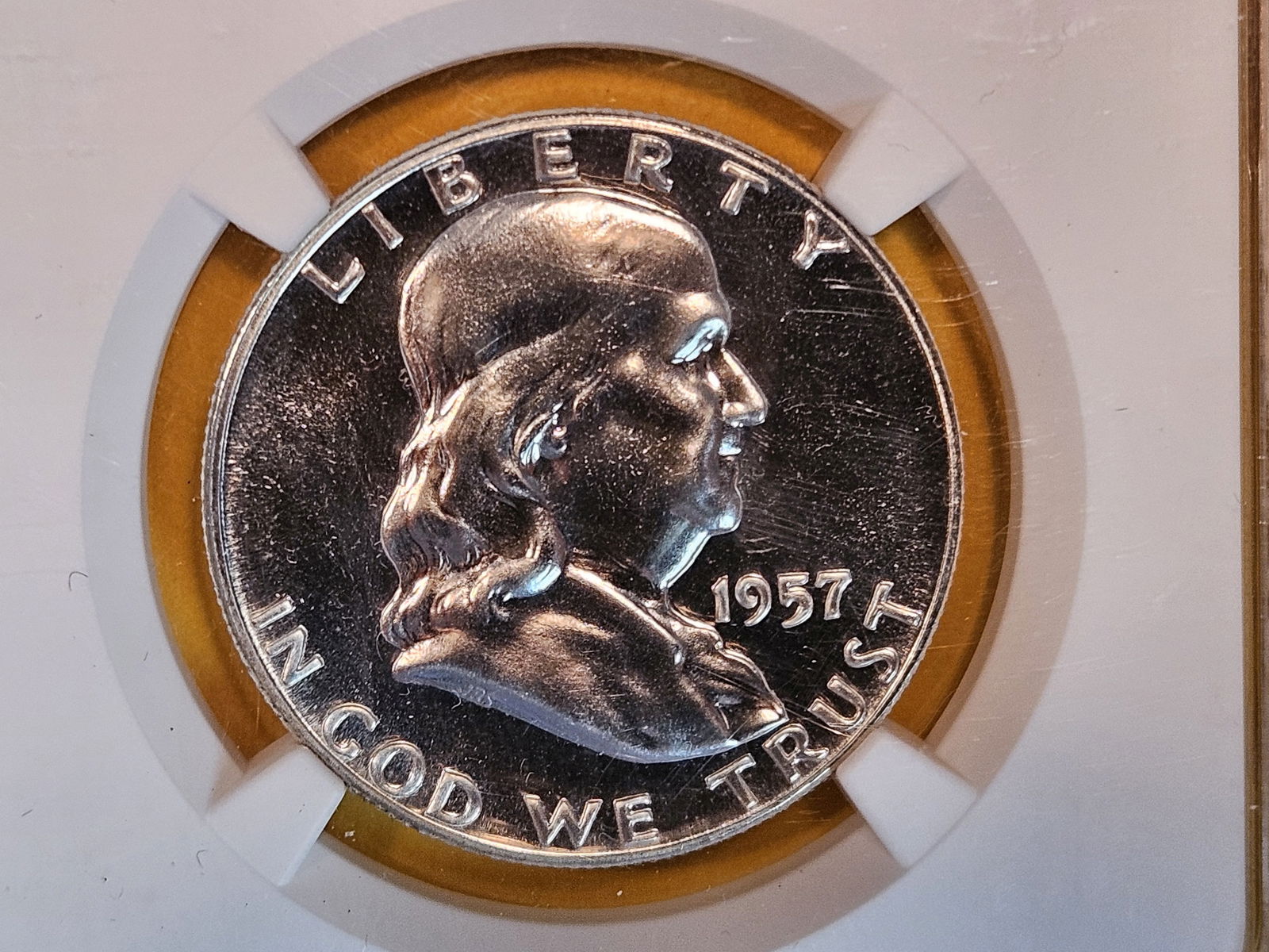 Superb GEM! NGC 1957 Franklin Half Dollar in Proof 67 (1 of 4)