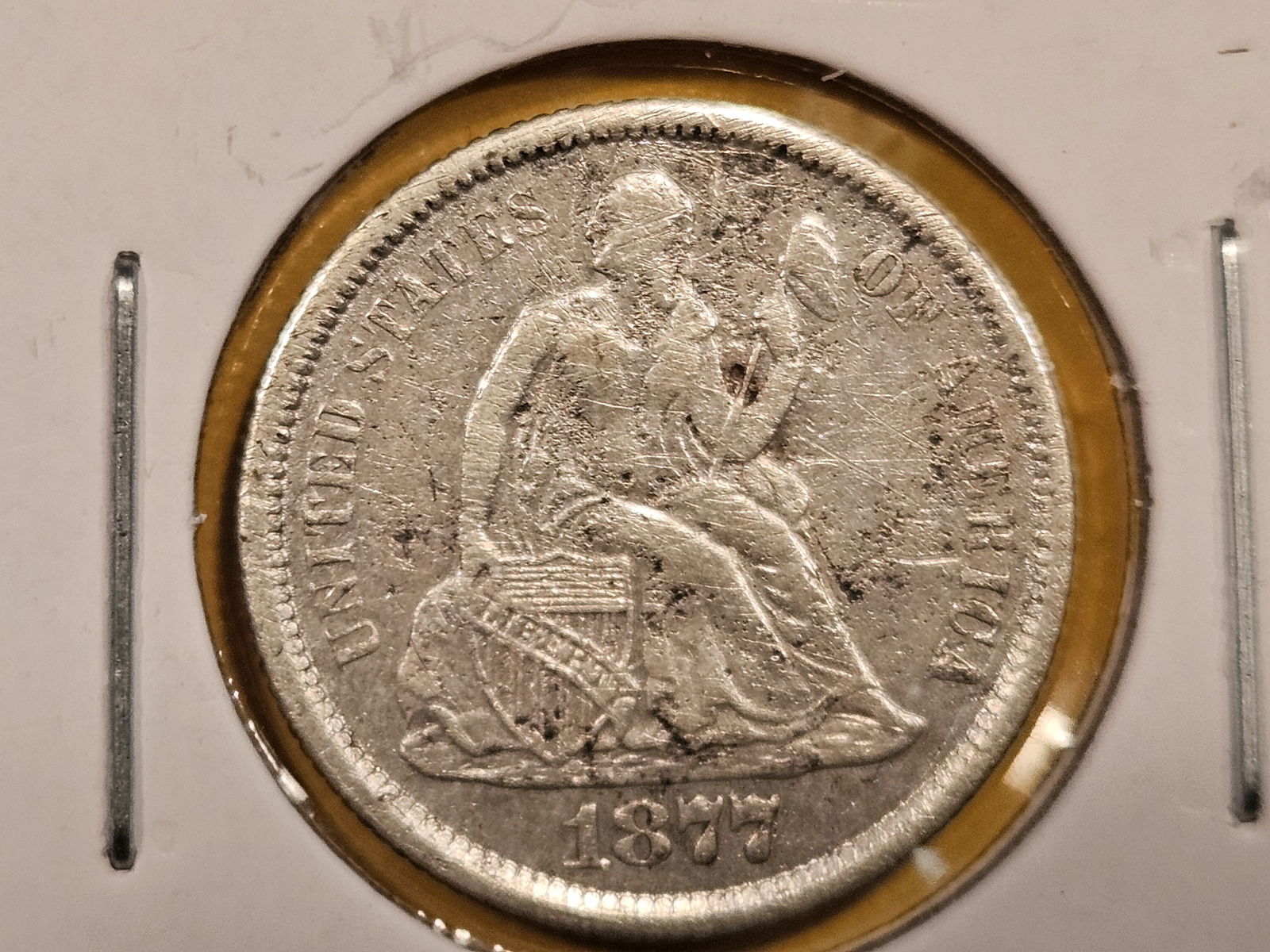 1877-CC Seated Liberty silver dime in Extra Fine plus - details (1 of 4)