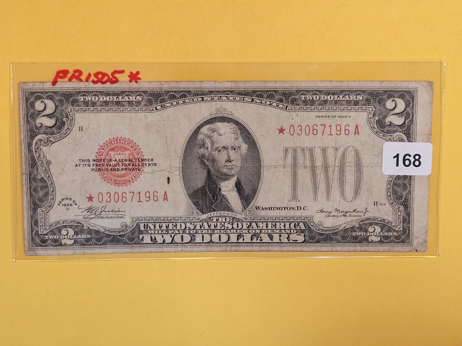 Series of 1928-D Two Dollar Red Seal US Note (1 of 2)