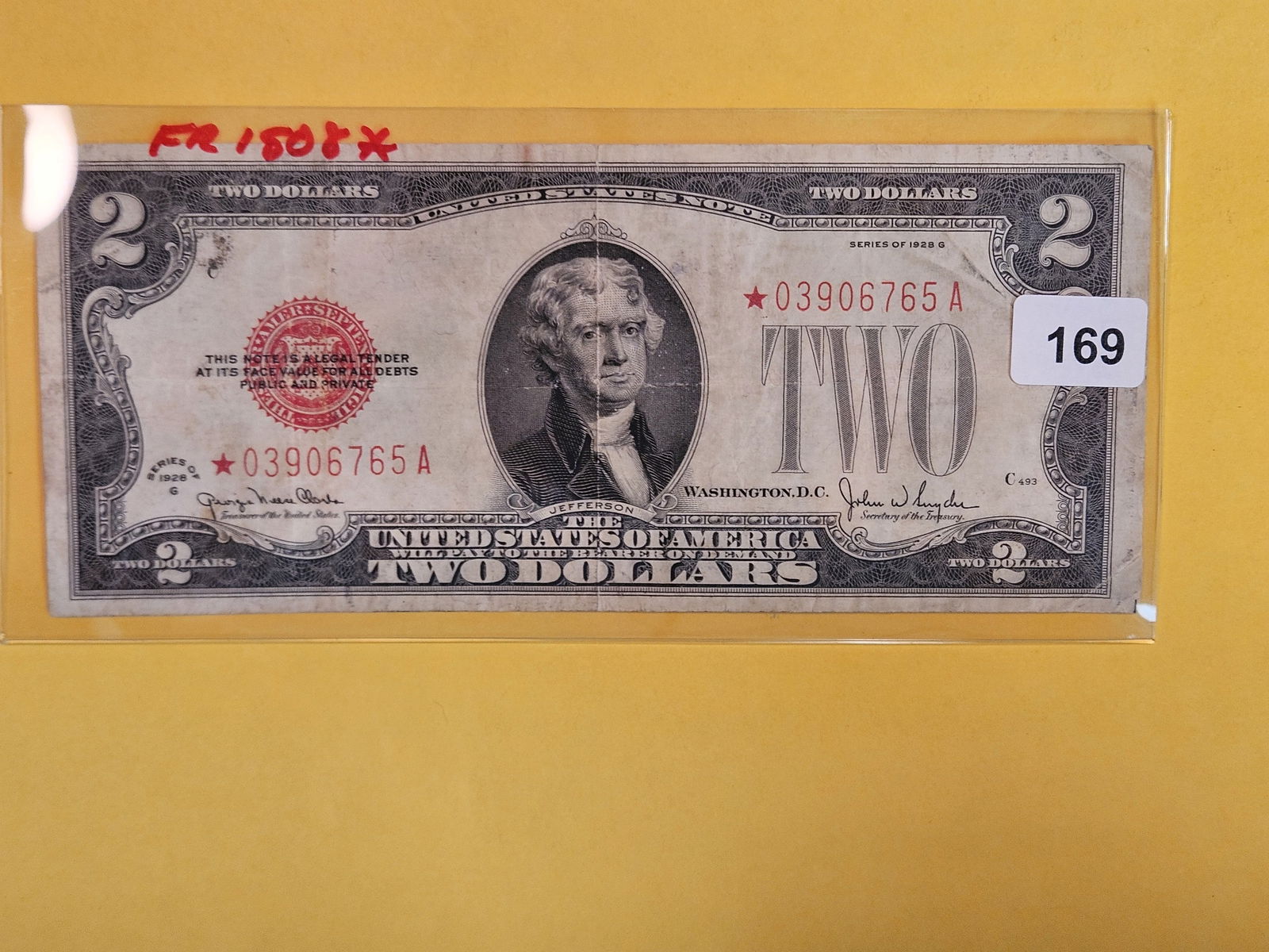 Series of 1928-G Two Dollar Red Seal US Note (1 of 2)