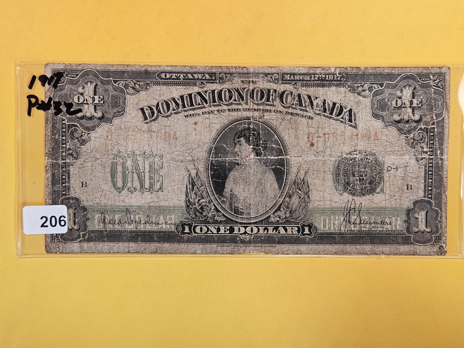 1917 Dominion of Canada One Dollar (1 of 2)