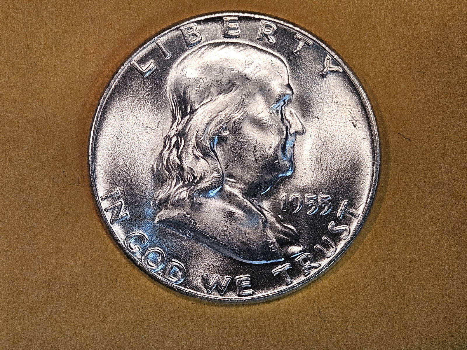 VARIETY! Very Choice Brilliant Uncirculated 1955 Franklin Half Dollar (1 of 6)