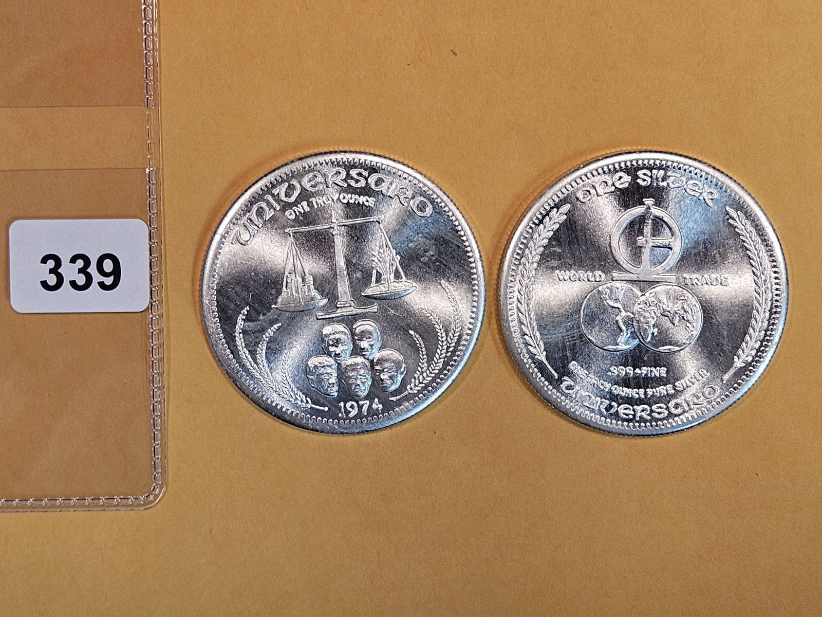 Two 1-Troy ounce .999 fine silver art rounds (1 of 1)