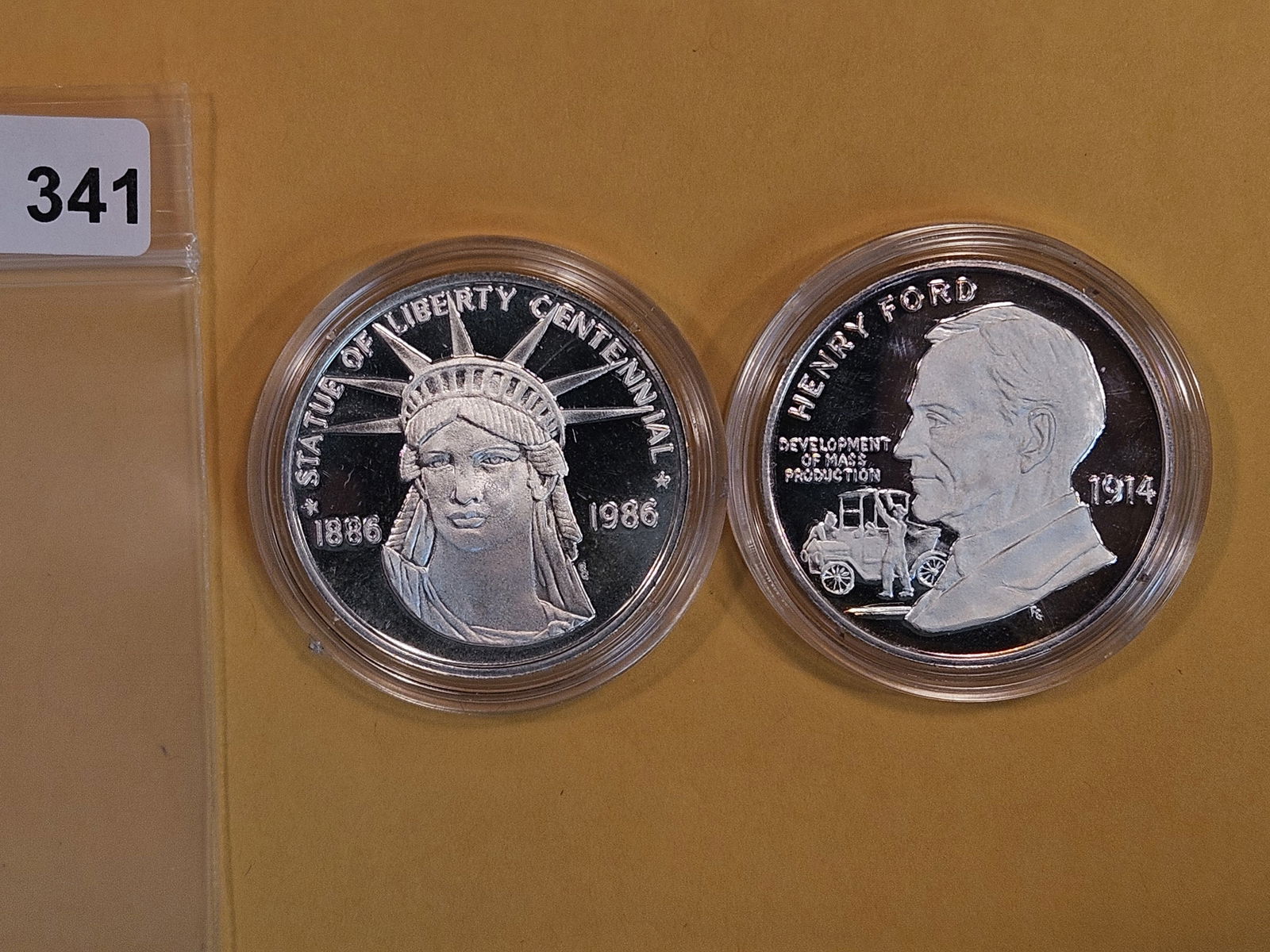 Two GEM Proof Silver 1986 Statue of Liberty Centennial Silver Rounds (1 of 2)