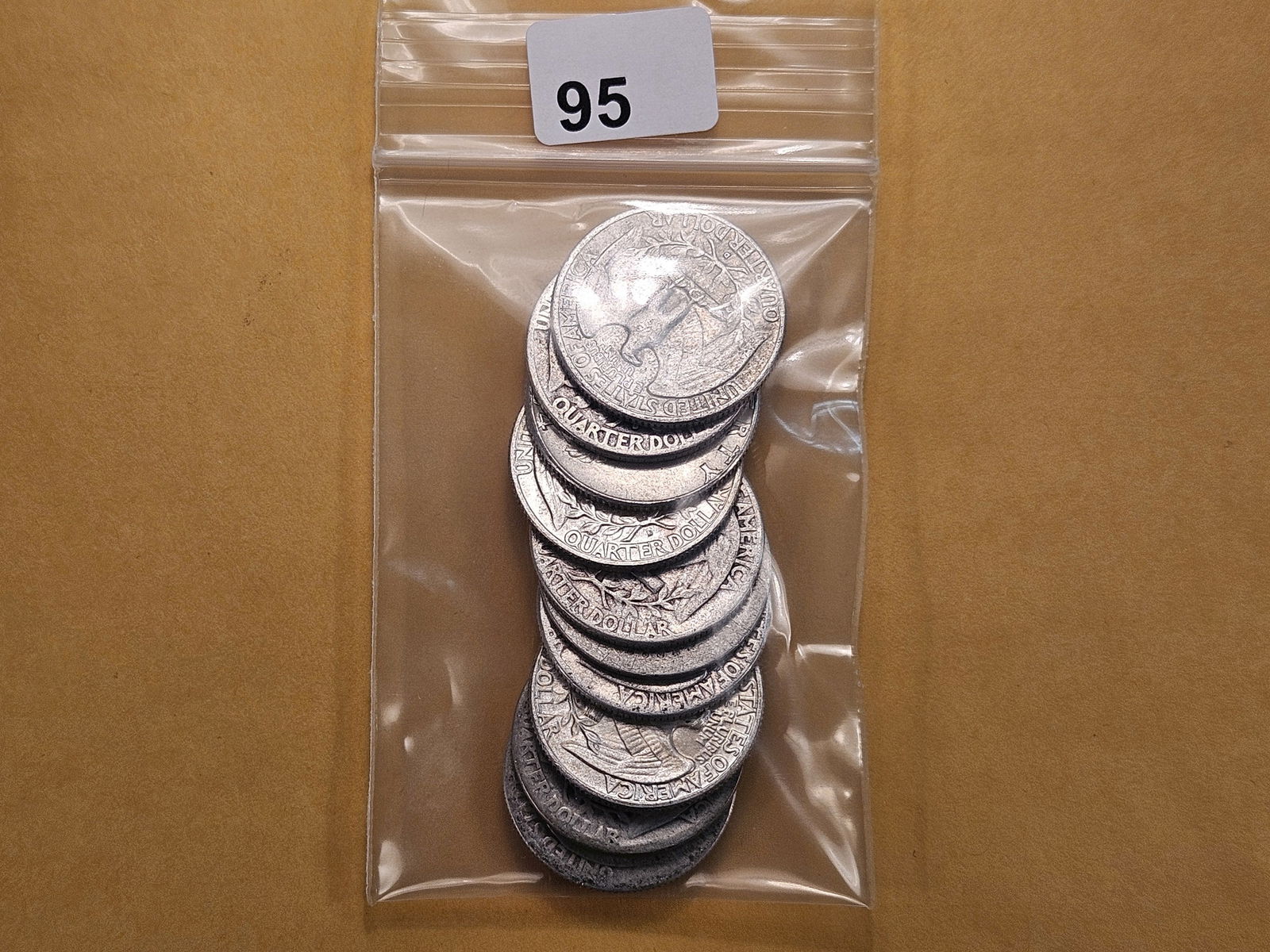 Ten Washington Silver Quarters (1 of 3)
