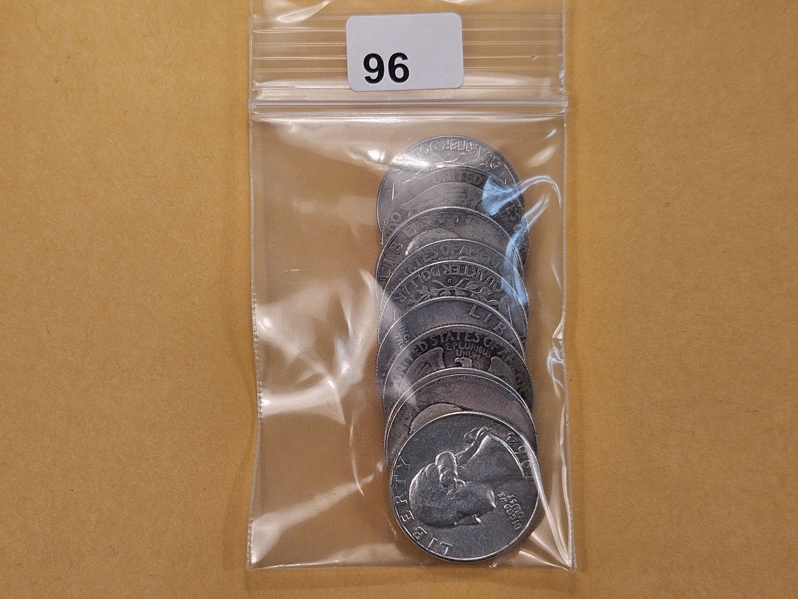 Ten Washington Silver Quarters (1 of 3)