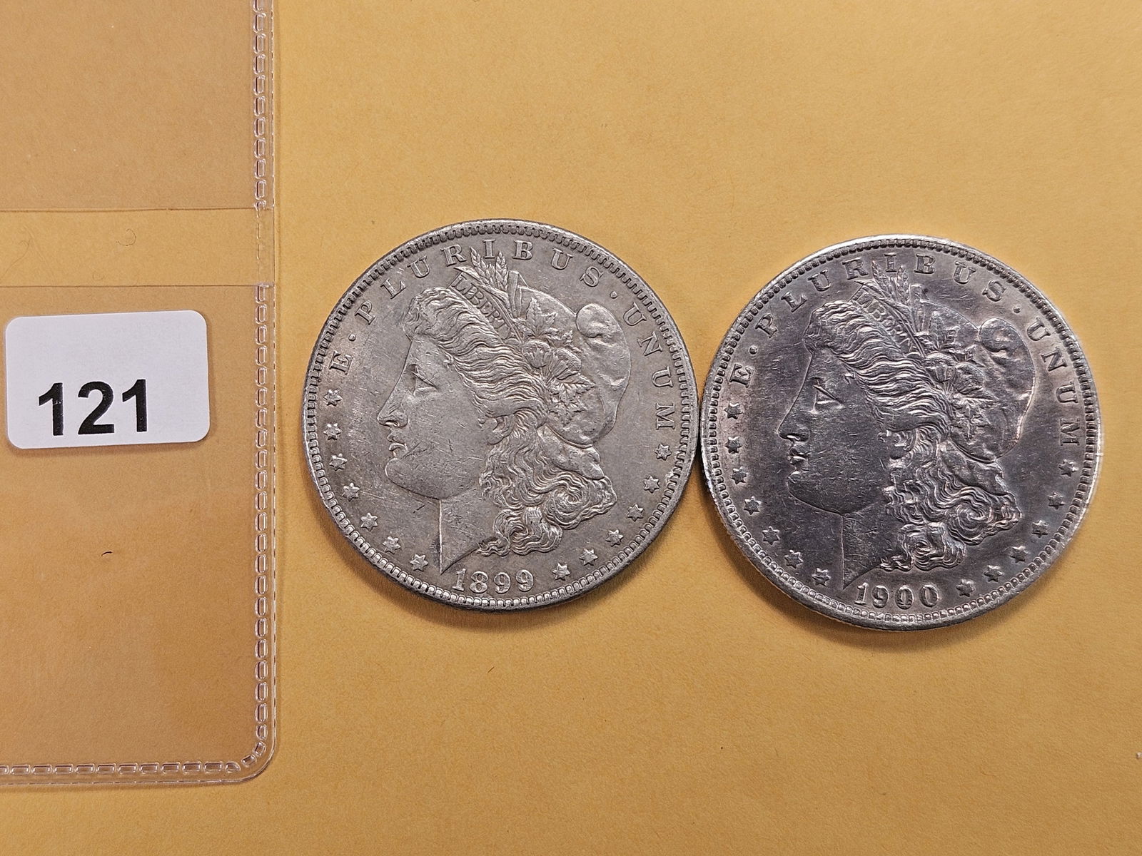 Two About Uncirculated -details Morgan Silver Dollars (1 of 2)