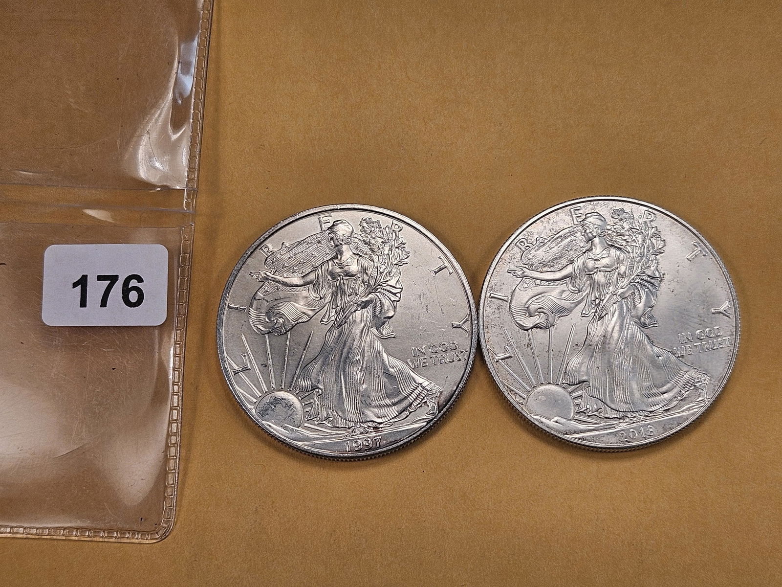 Two GEM Brilliant Uncirculated American Silver Eagles (1 of 2)
