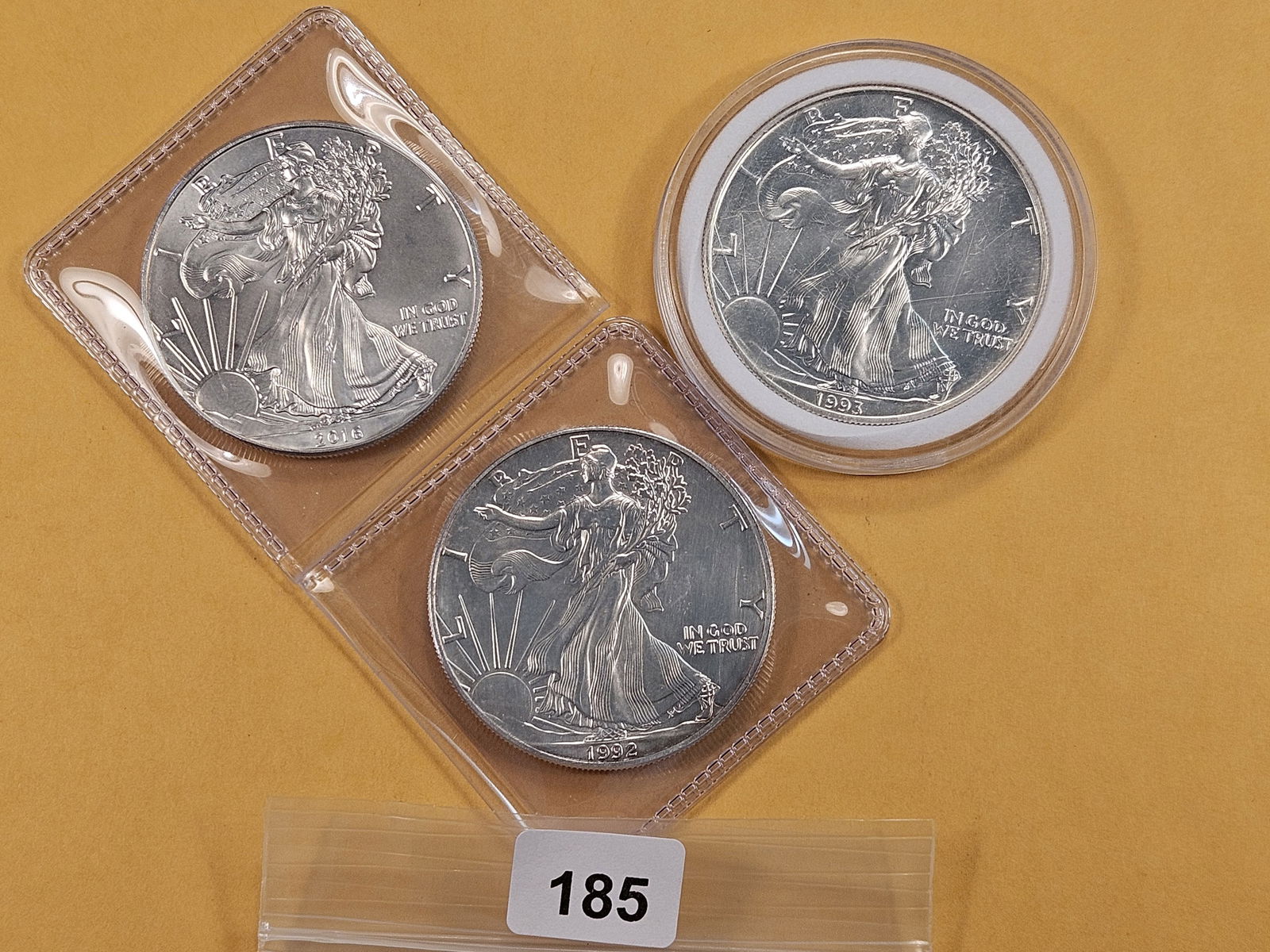 Three GEM Brilliant Uncirculated American Silver Eagles (1 of 3)