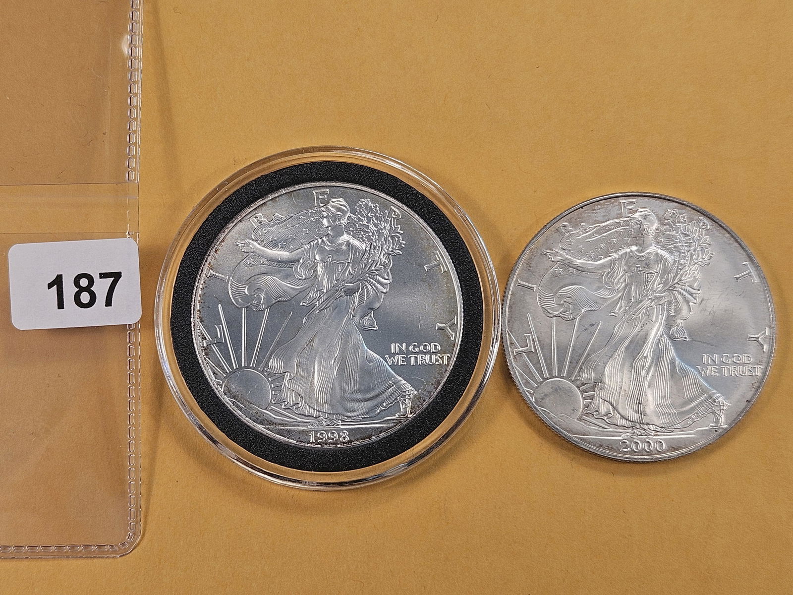 Two GEM Brilliant Uncirculated American Silver Eagles (1 of 2)