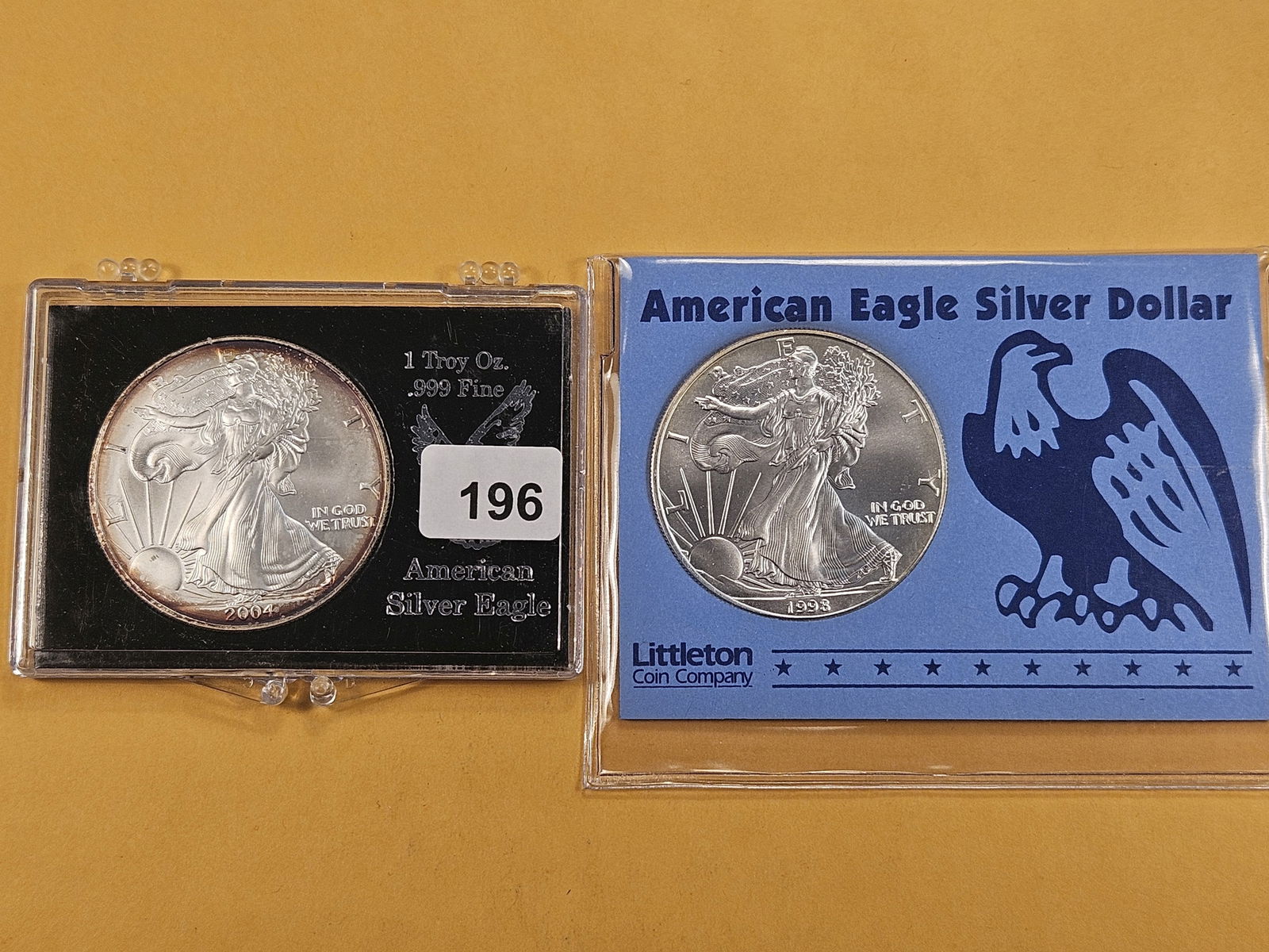 Two GEM Brilliant Uncirculated American Silver Eagles (1 of 2)
