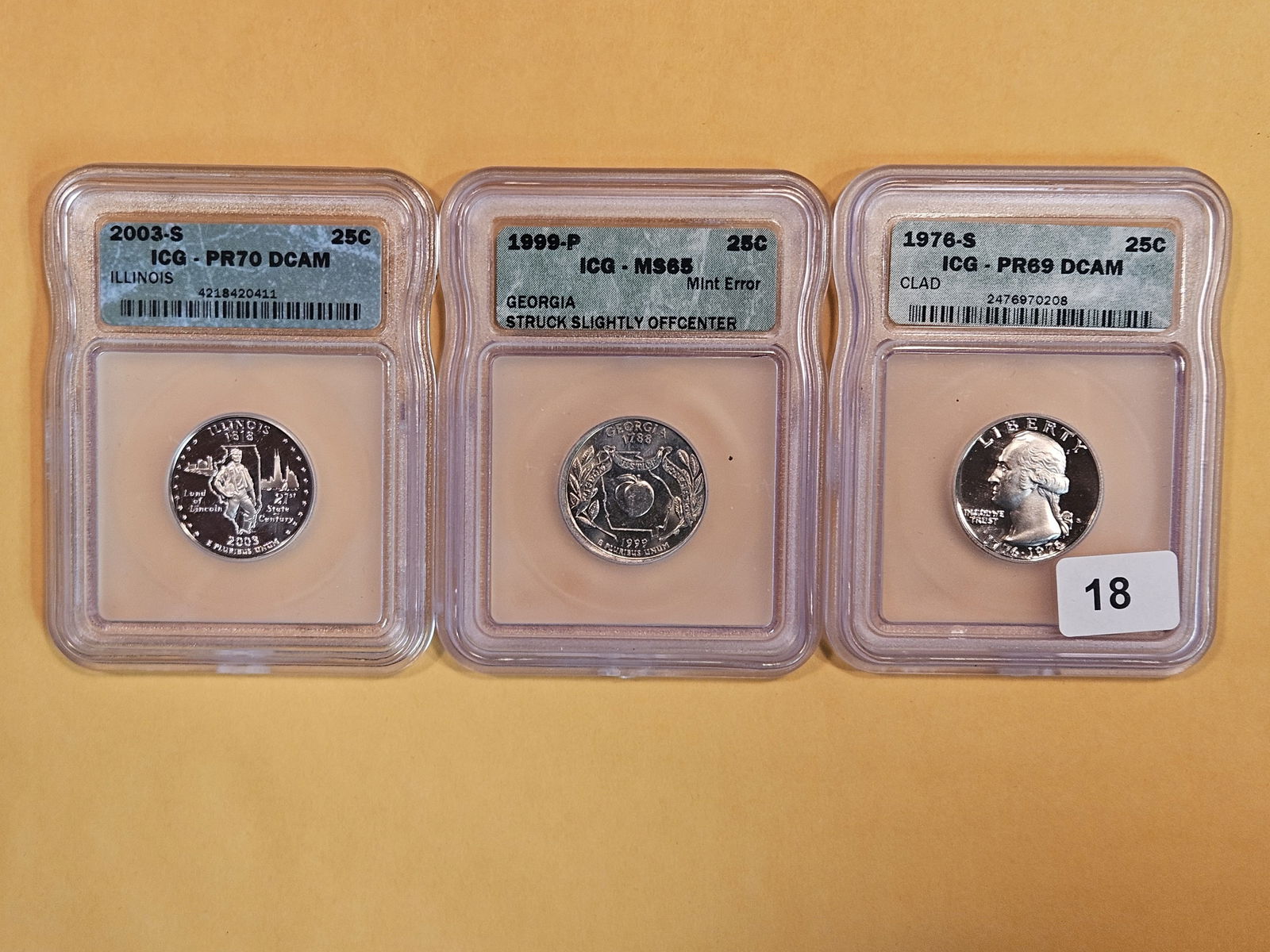 Three different ICG-graded Washington Quarters (1 of 2)